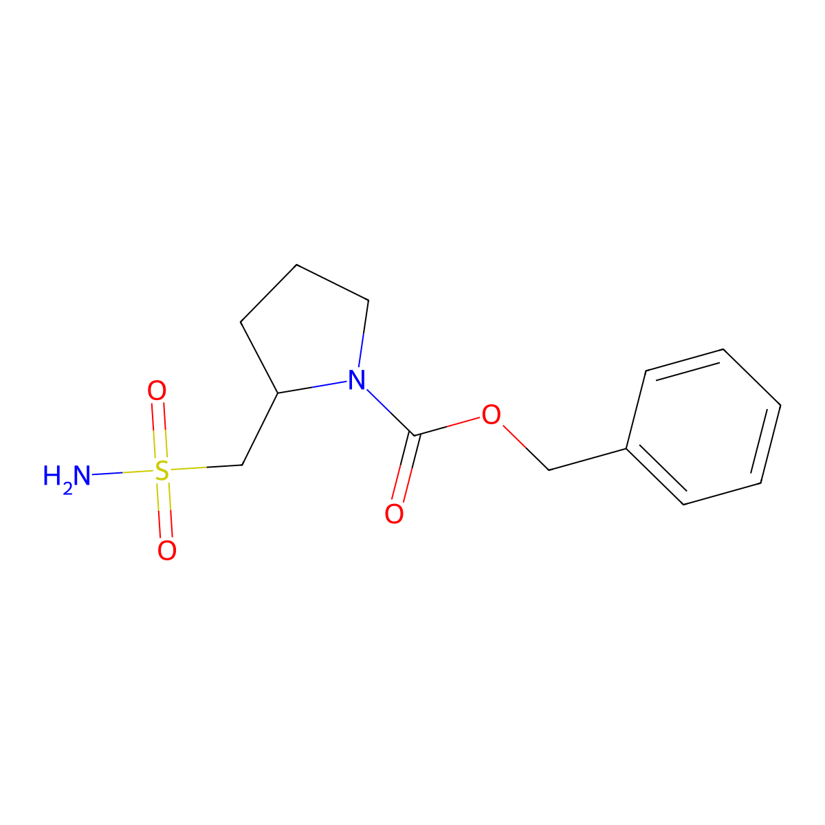 Benzyl 2-(sulfamoylmethyl)pyrrolidine-1-carboxylate molecular structure, CAS 1823772-03-7