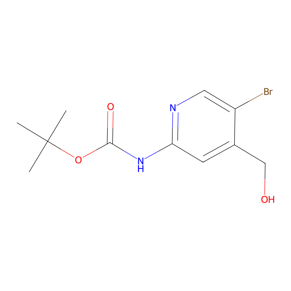 2-(Boc-amino)-5-bromo-4-(hydroxymethyl)pyridine molecular structure, CAS 1823773-02-9