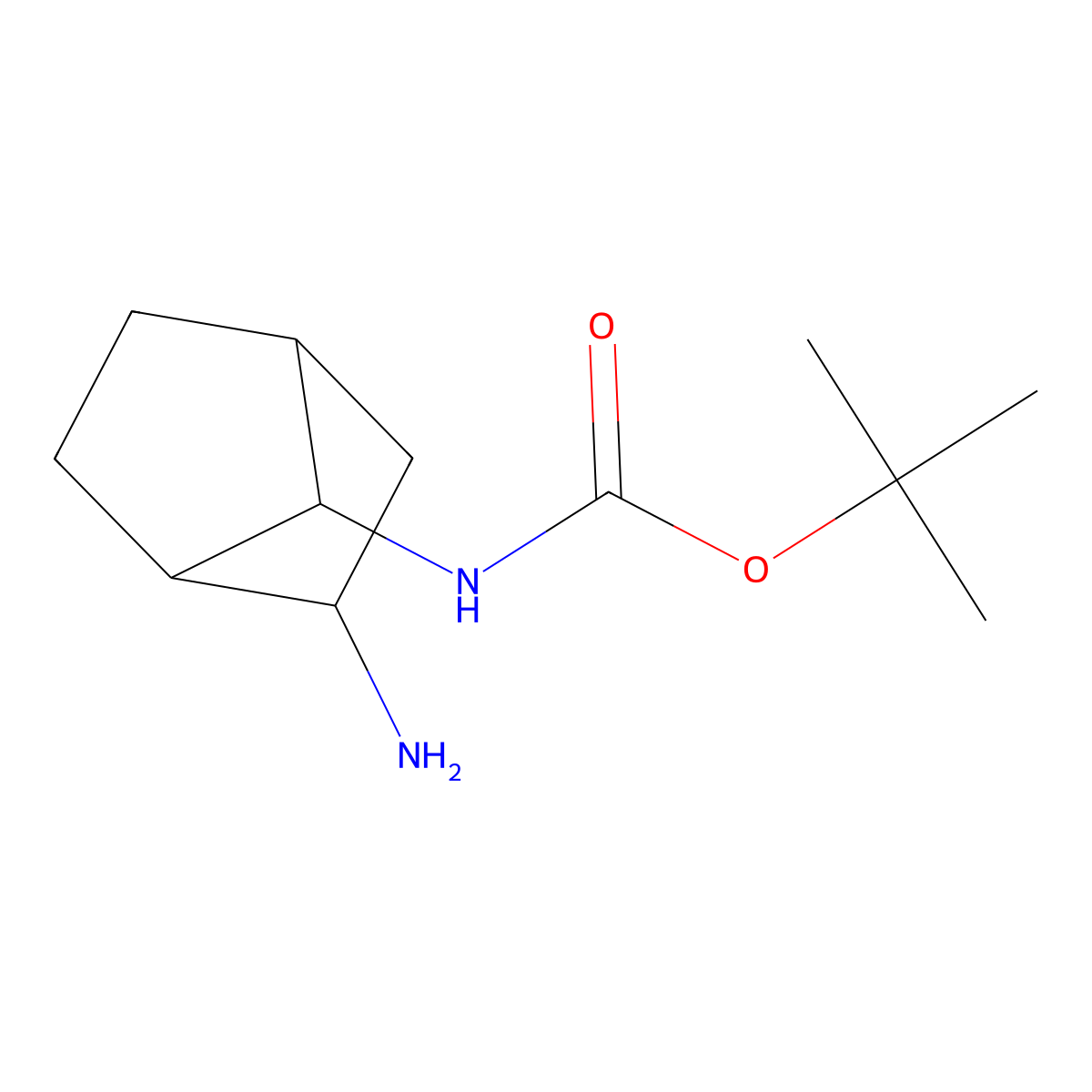 Tert-butyl (2-aminobicyclo[2.2.1]heptan-7-YL)carbamate molecular structure, CAS 1823773-62-1