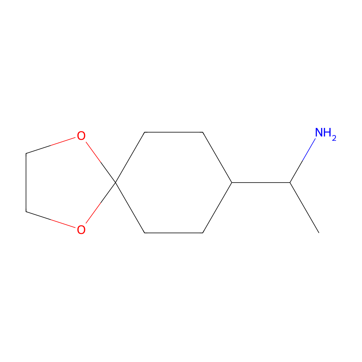1-(1,4-Dioxaspiro[4.5]decan-8-yl)ethan-1-amine molecular structure, CAS 1823773-70-1