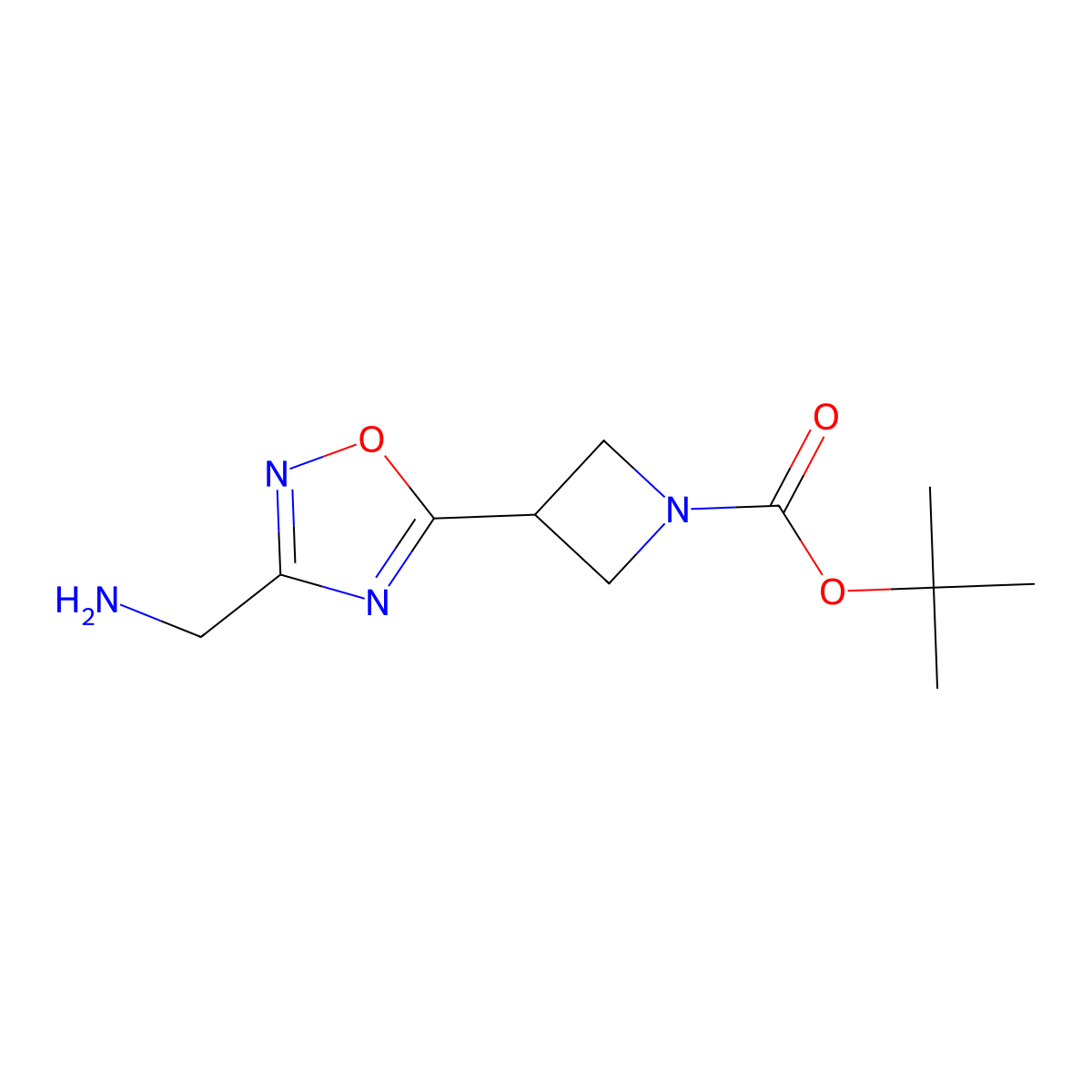 Tert-butyl 3-(3-(aminomethyl)-1,2,4-oxadiazol-5-yl)azetidine-1-carboxylate molecular structure, CAS 1823774-69-1