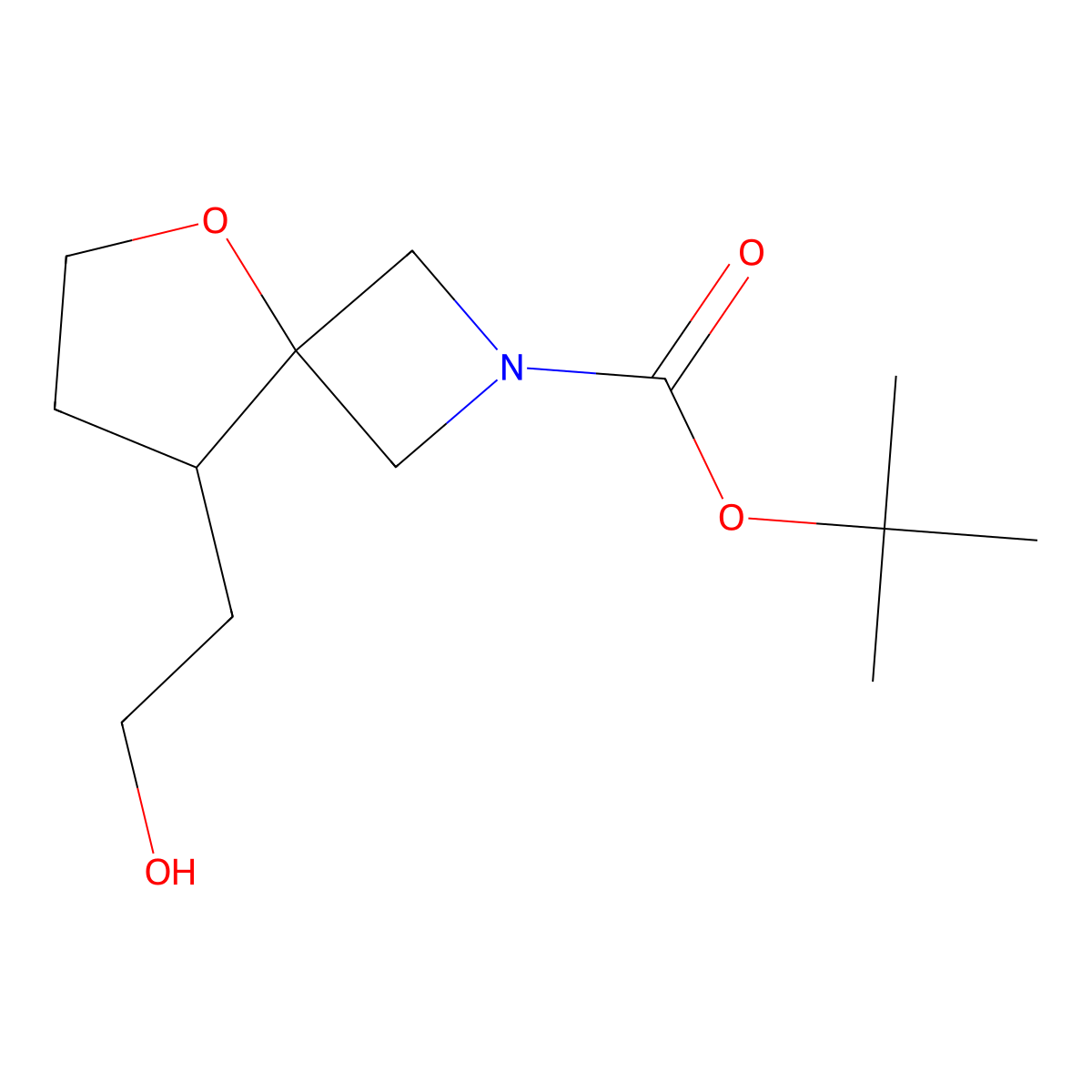 tert-Butyl 8-(2-hydroxyethyl)-5-oxa-2-azaspiro[3.4]octane-2-carboxylate molecular structure, CAS 1823776-19-7