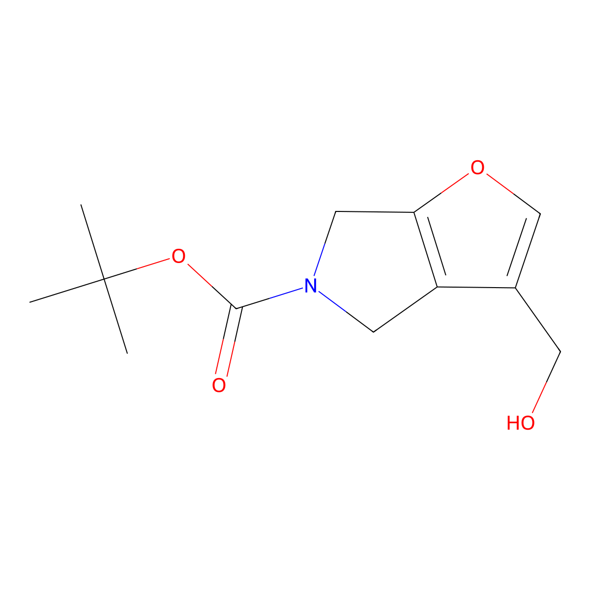 tert-Butyl 3-(hydroxymethyl)-4H-furo[2,3-c]pyrrole-5(6H)-carboxylate molecular structure, CAS 1823776-29-9