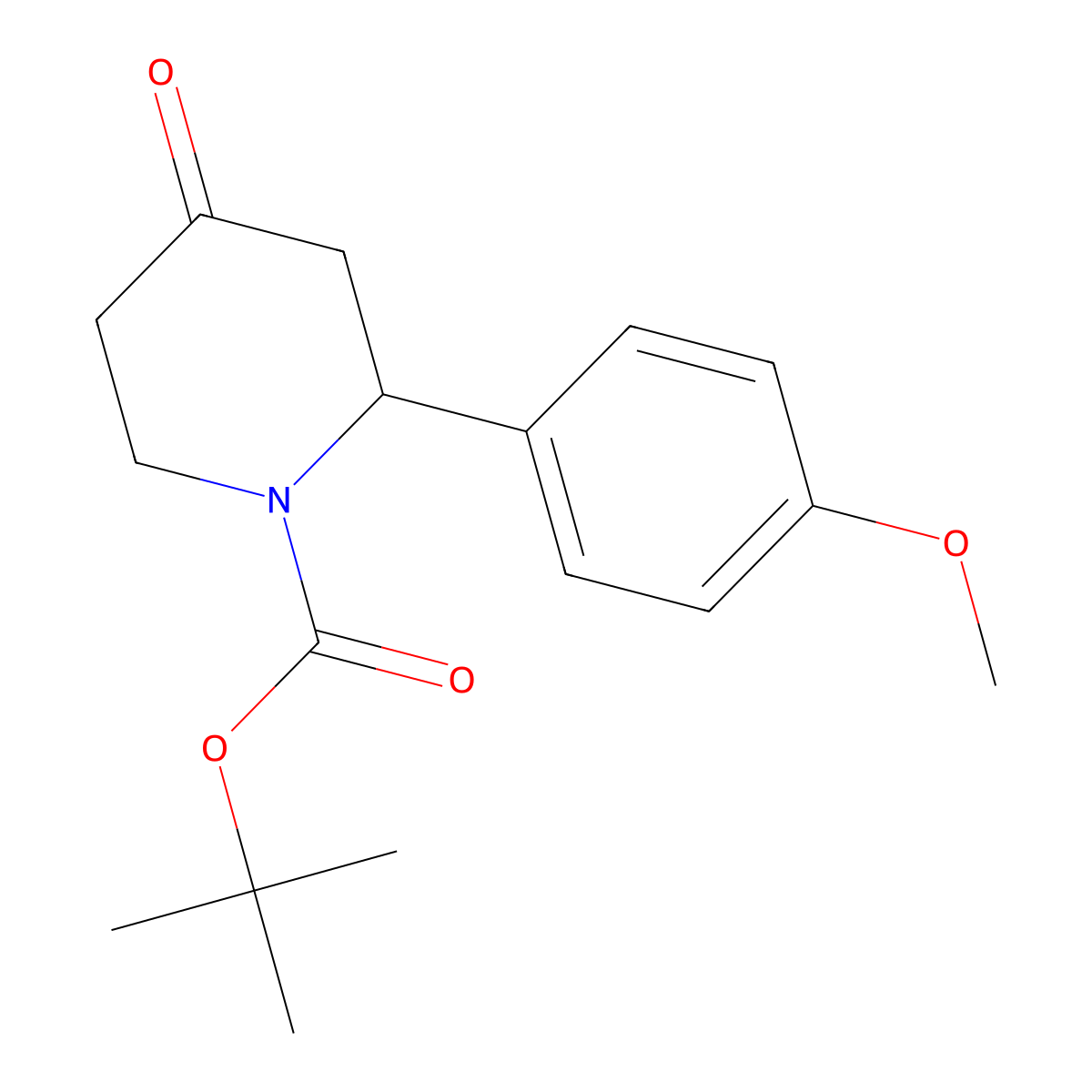 tert-Butyl 2-(4-methoxyphenyl)-4-oxopiperidine-1-carboxylate molecular structure, CAS 1823776-36-8