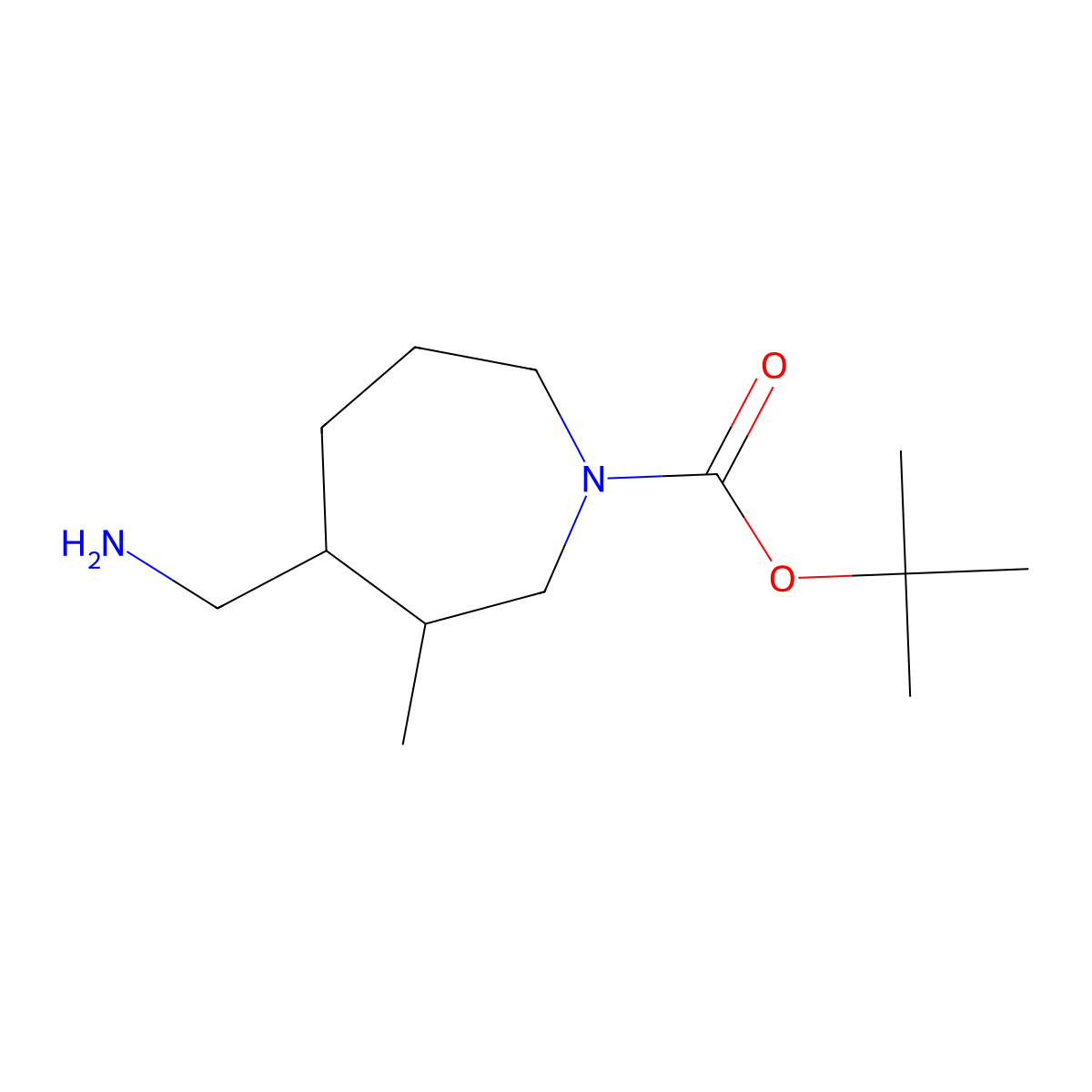 tert-Butyl 4-(aminomethyl)-3-methylazepane-1-carboxylate molecular structure, CAS 1823776-42-6