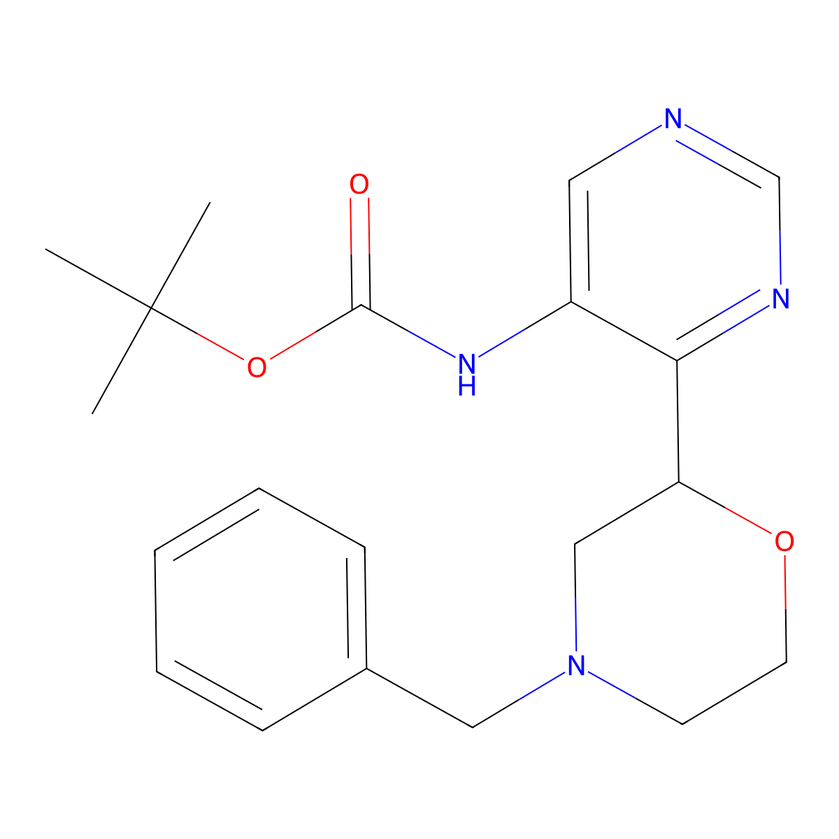 Tert-Butyl (4-(4-Benzylmorpholin-2-Yl)Pyrimidin-5-Yl)Carbamate molecular structure, CAS 1823776-86-8