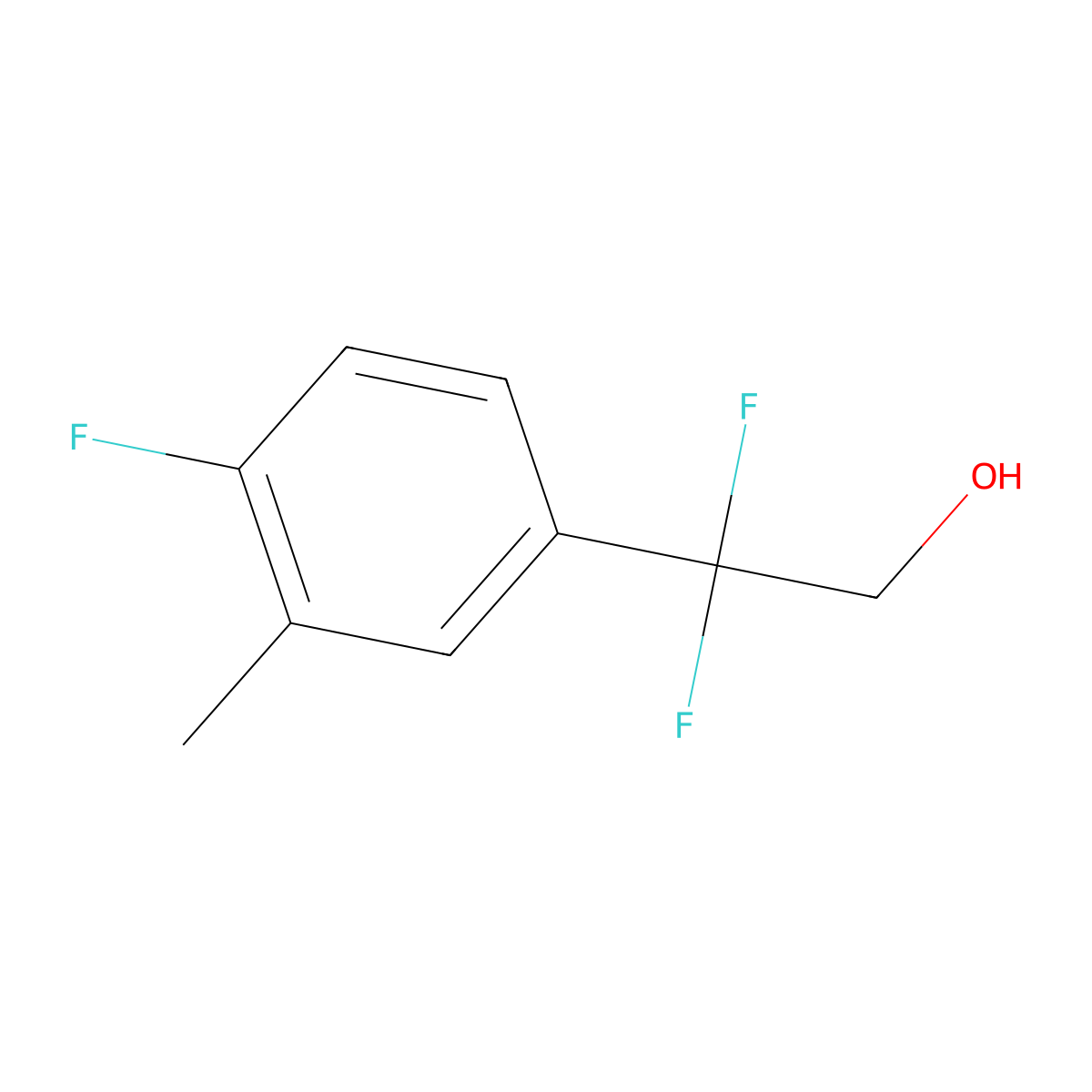 2,2-Difluoro-2-(4-fluoro-3-methylphenyl)ethan-1-ol molecular structure, CAS 1823776-94-8