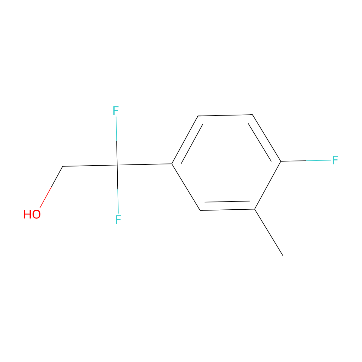 2,2-Difluoro-2-(4-fluoro-3-methylphenyl)ethan-1-ol molecular structure, CAS 1823776-94-8