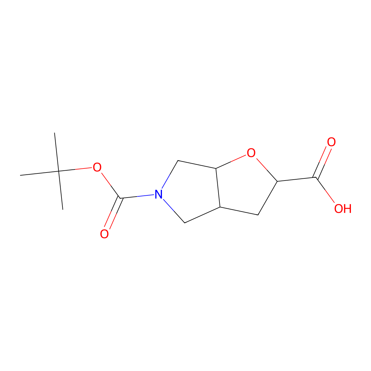 5-[(tert-butoxy)carbonyl]-hexahydro-2H-furo[2,3-c]pyrrole-2-carboxylicacid,Mixtureofdiastereomers molecular structure, CAS 1823777-59-8