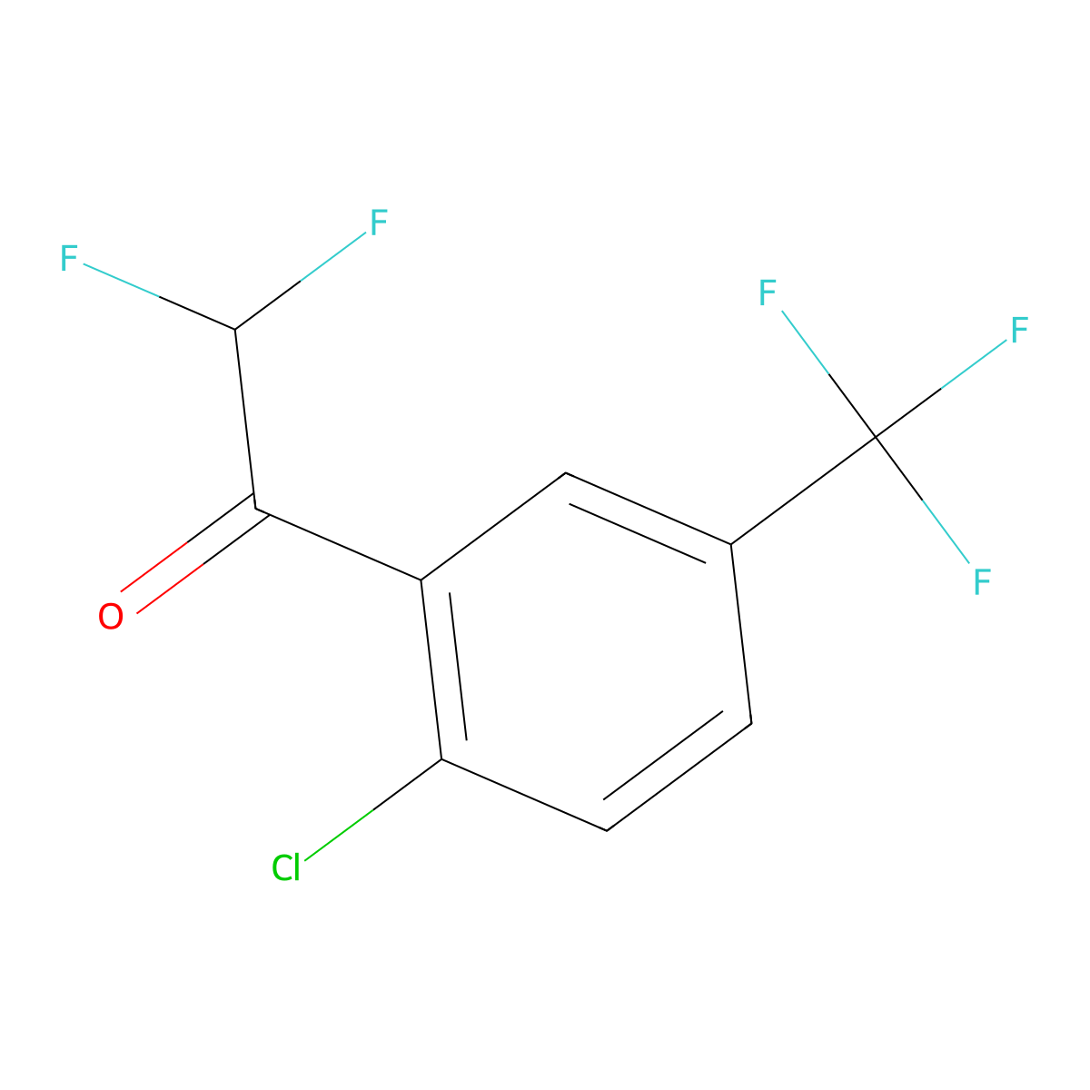 1-(2-Chloro-5-(trifluoromethyl)phenyl)-2,2-difluoroethanone molecular structure, CAS 1823778-17-1