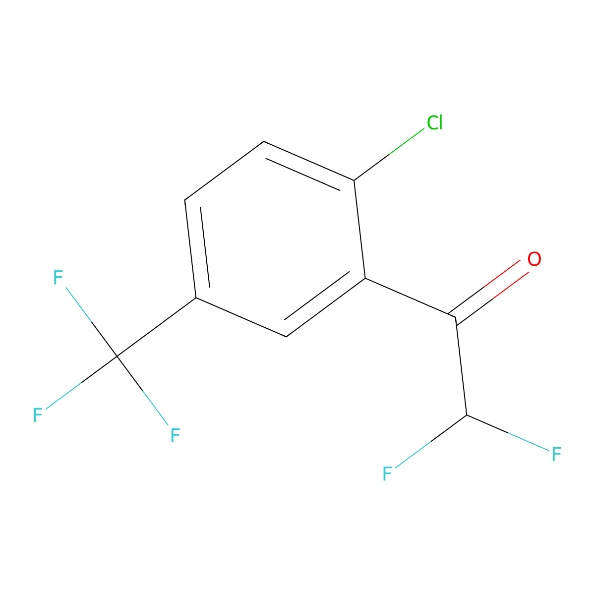 1-(2-Chloro-5-(trifluoromethyl)phenyl)-2,2-difluoroethanone molecular structure, CAS 1823778-17-1