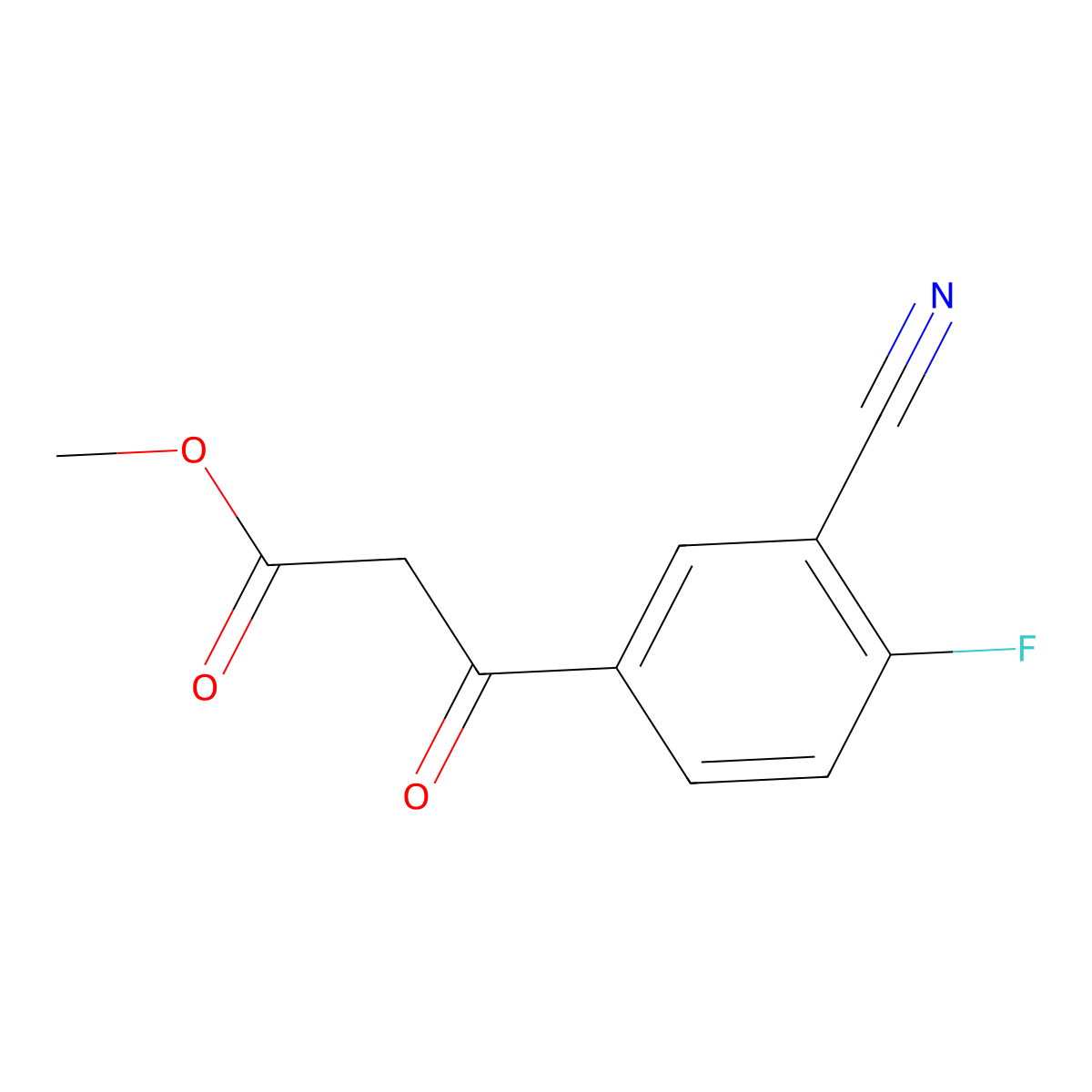 Methyl 3-(3-cyano-4-fluorophenyl)-3-oxopropanoate molecular structure, CAS 1823778-63-7