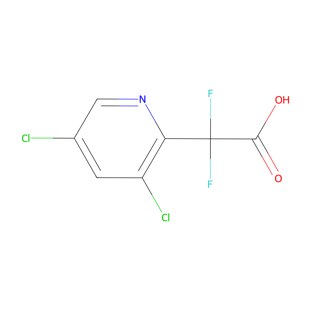 2-(3,5-Dichloropyridin-2-yl)-2,2-difluoroacetic acid molecular structure, CAS 1823778-65-9