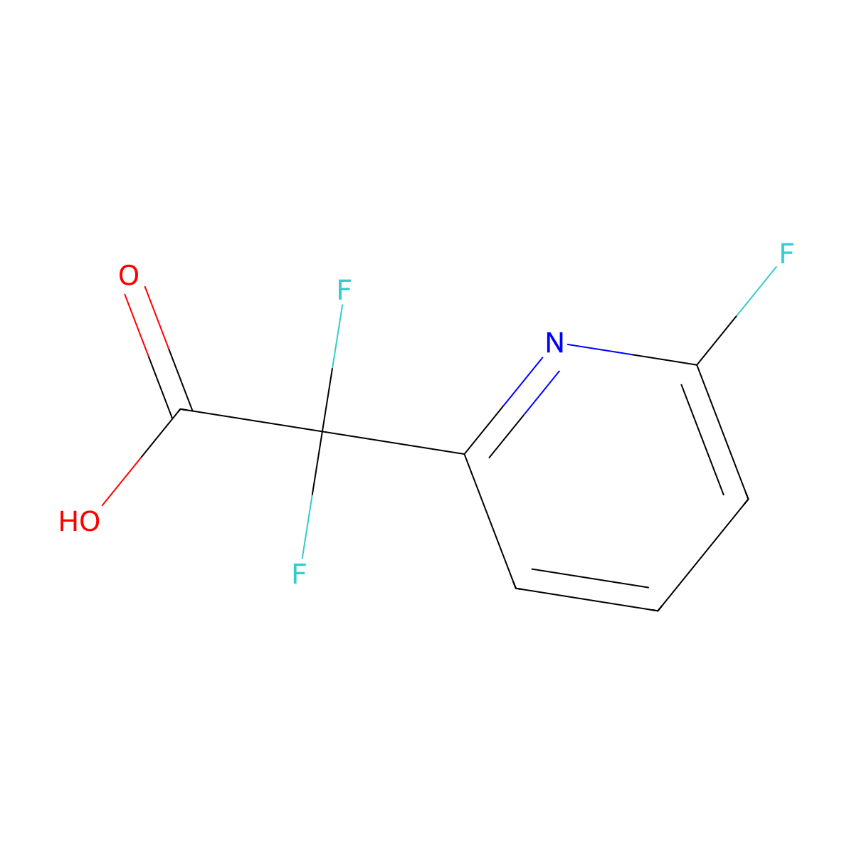 2,2-Difluoro-2-(6-fluoropyridin-2-yl)acetic acid molecular structure, CAS 1823778-83-1
