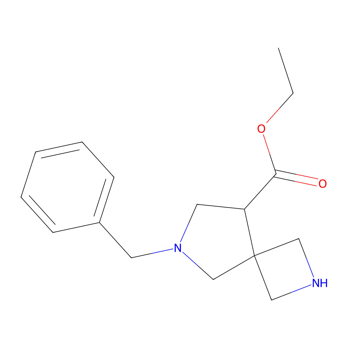 Ethyl 6-benzyl-2,6-diazaspiro[3.4]octane-8-carboxylate molecular structure, CAS 1823779-17-4