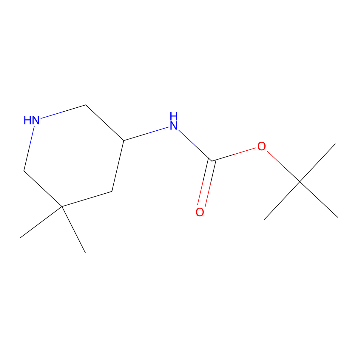 tert-butyl N-(5,5-dimethylpiperidin-3-yl)carbamate molecular structure, CAS 1823780-33-1