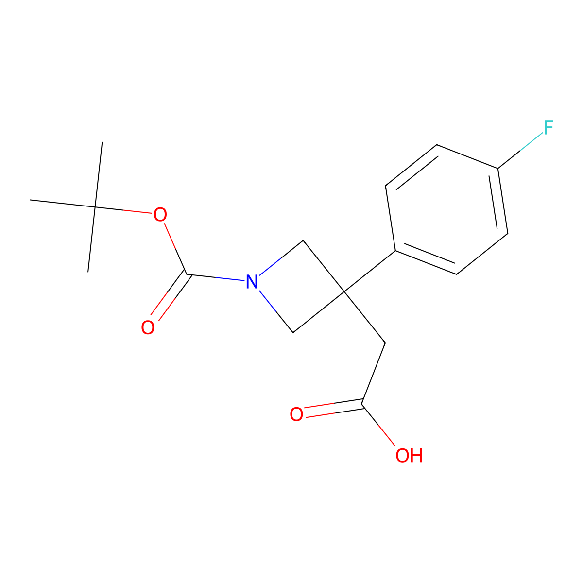 2-{1-[(Tert-butoxy)carbonyl]-3-(4-fluorophenyl)azetidin-3-yl}acetic acid molecular structure, CAS 1823780-74-0