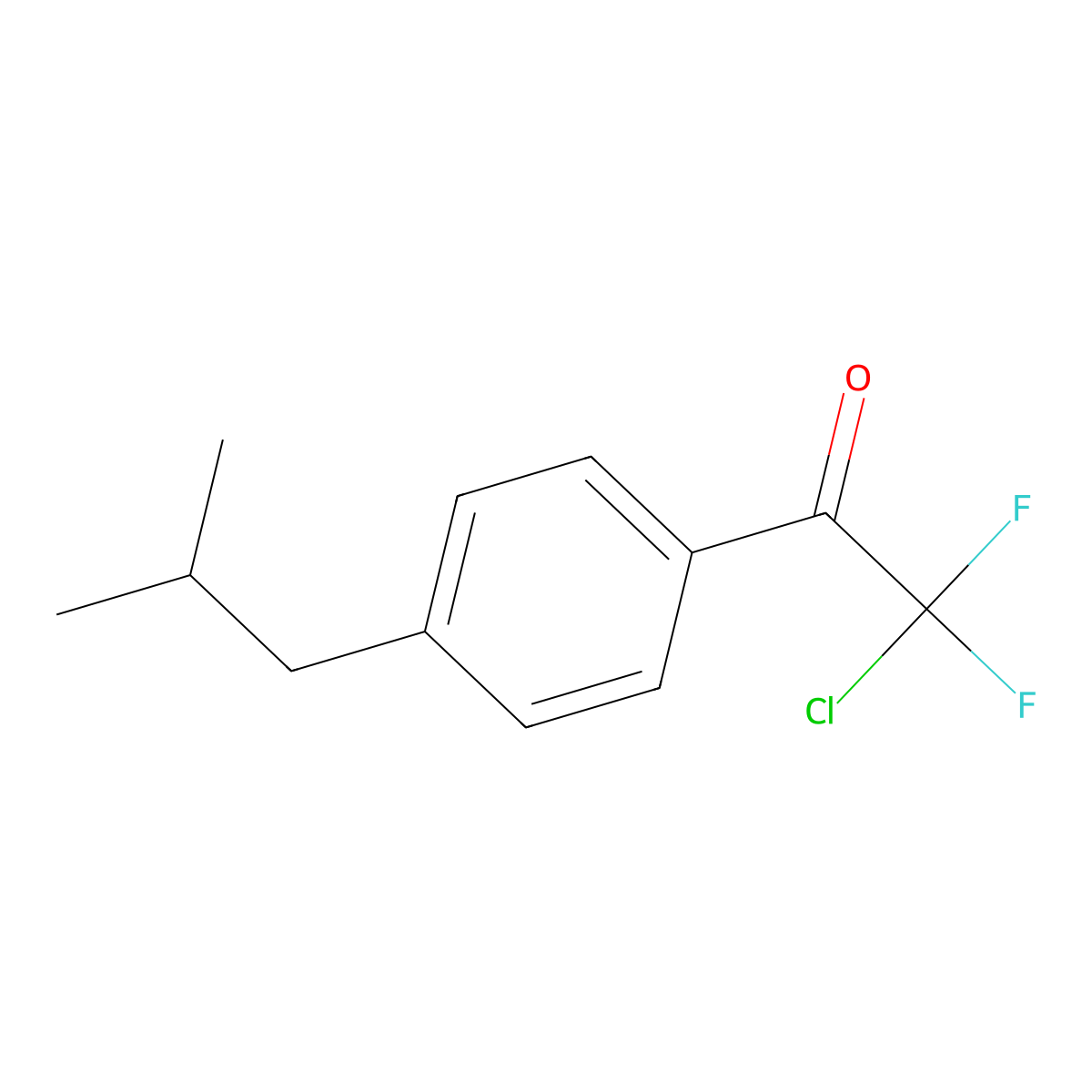 2-Chloro-2,2-difluoro-1-(4-isobutylphenyl)ethanone molecular structure, CAS 1823781-11-8