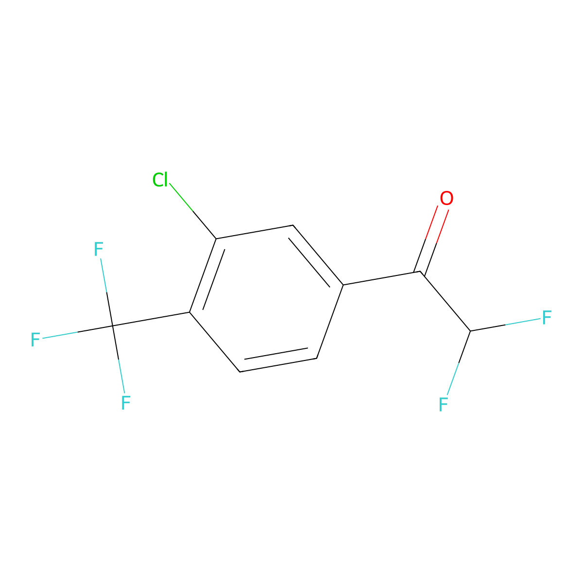 1-[3-Chloro-4-(trifluoromethyl)phenyl]-2,2-difluoroethan-1-one molecular structure, CAS 1823781-61-8