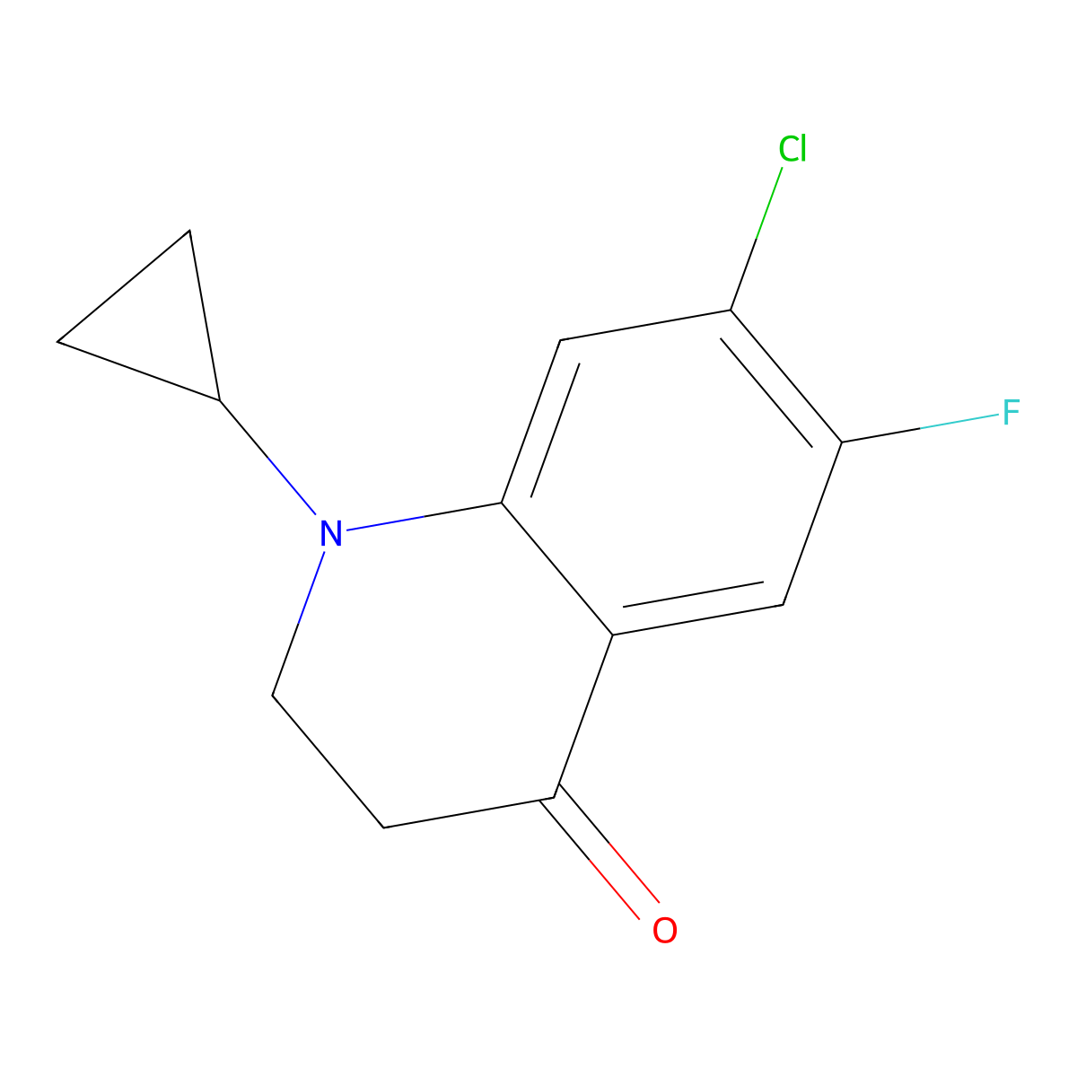 7-Chloro-1-cyclopropyl-6-fluoro-2,3-dihydroquinolin-4(1H)-one molecular structure, CAS 1823781-72-1