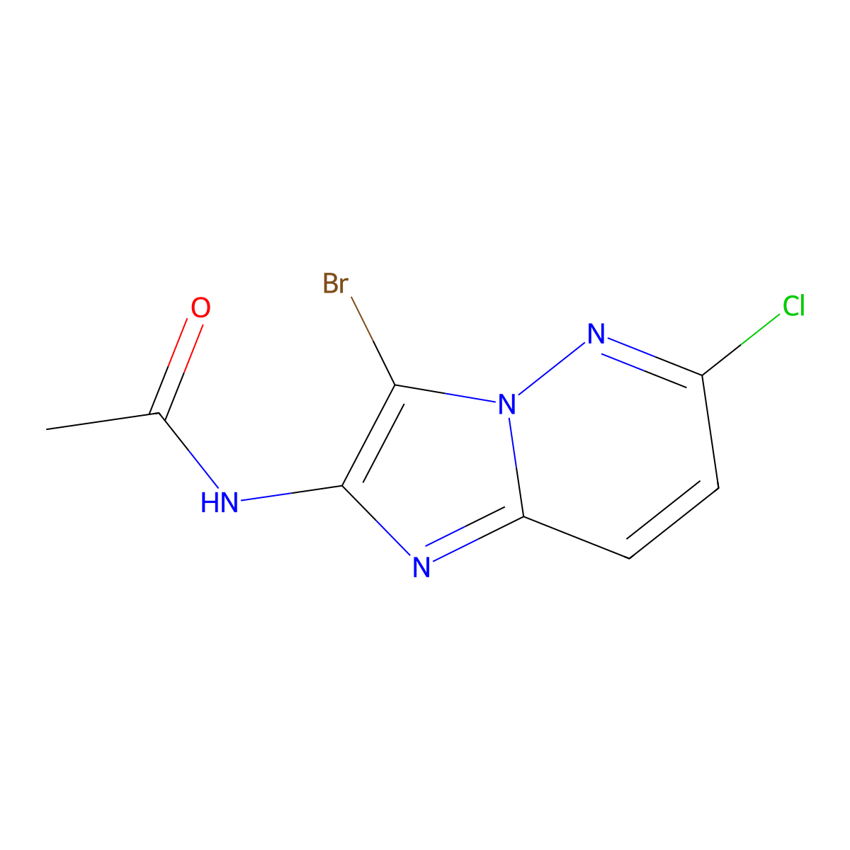 N-(3-Bromo-6-chloroimidazo[1,2-b]pyridazin-2-yl)acetamide molecular structure, CAS 1823781-73-2