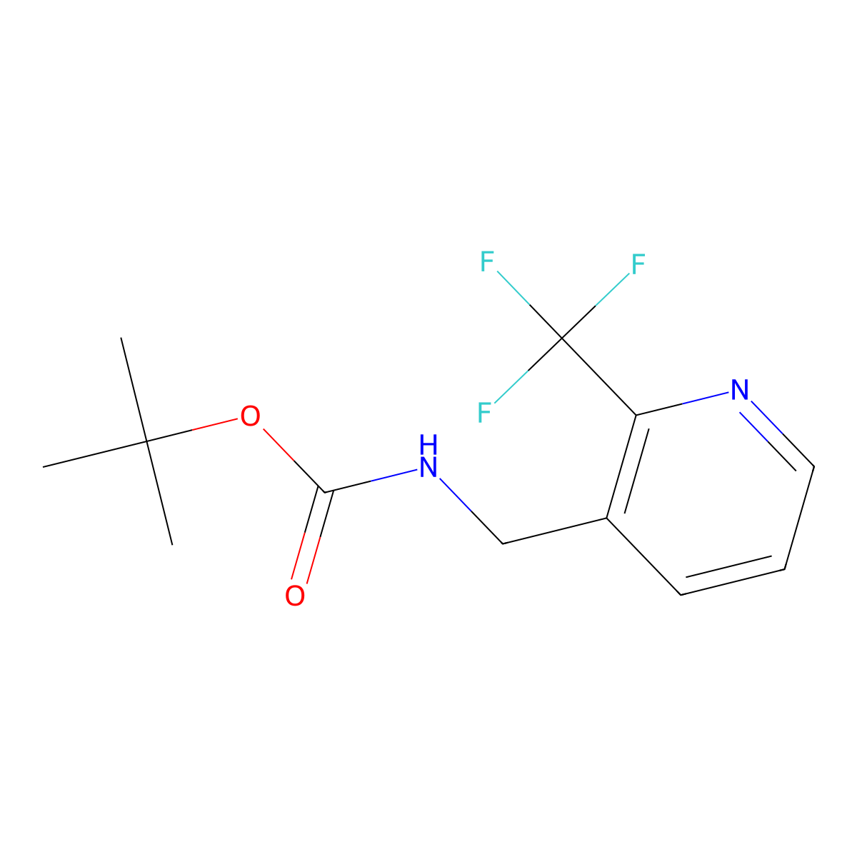 tert-Butyl N-{[2-(trifluoromethyl)pyridin-3-yl]methyl}carbamate molecular structure, CAS 1823781-94-7