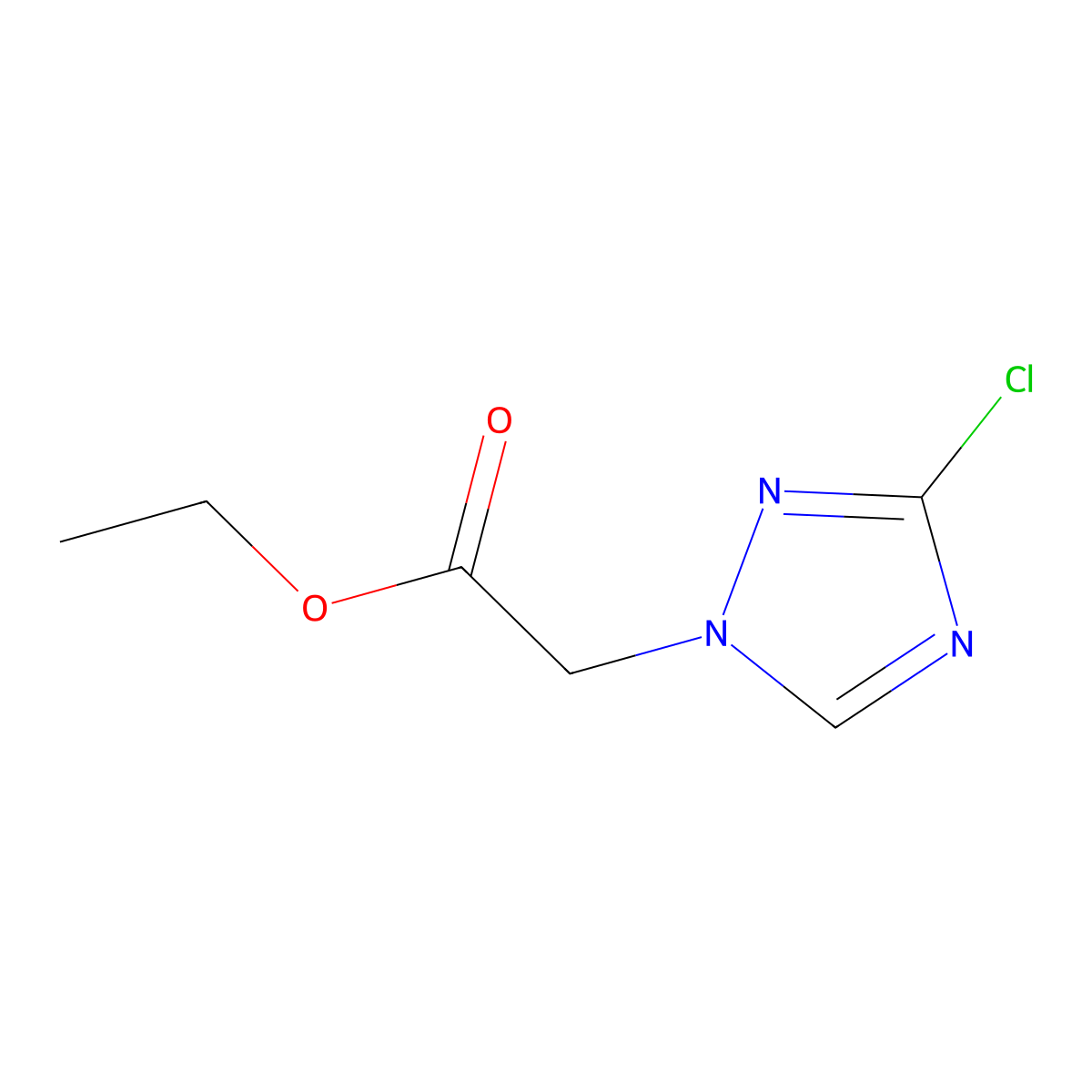 Ethyl 2-(3-chloro-1H-1,2,4-triazol-1-yl)acetate molecular structure, CAS 1823783-63-6