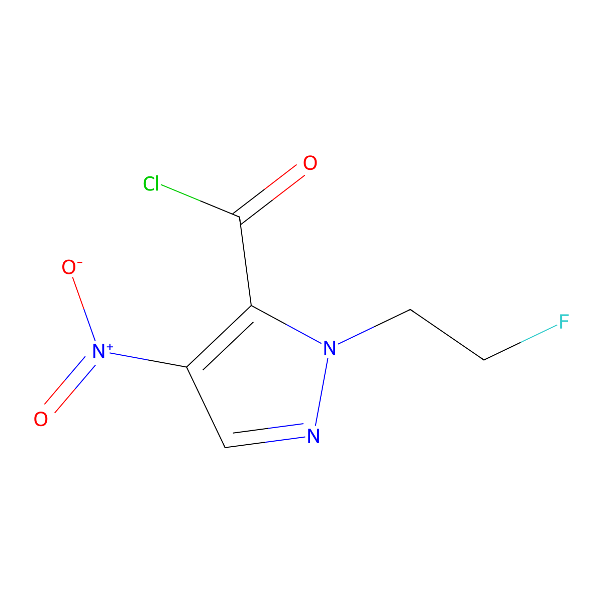 1-(2-Fluoroethyl)-4-nitro-1H-pyrazole-5-carbonyl chloride molecular structure, CAS 1823783-75-0