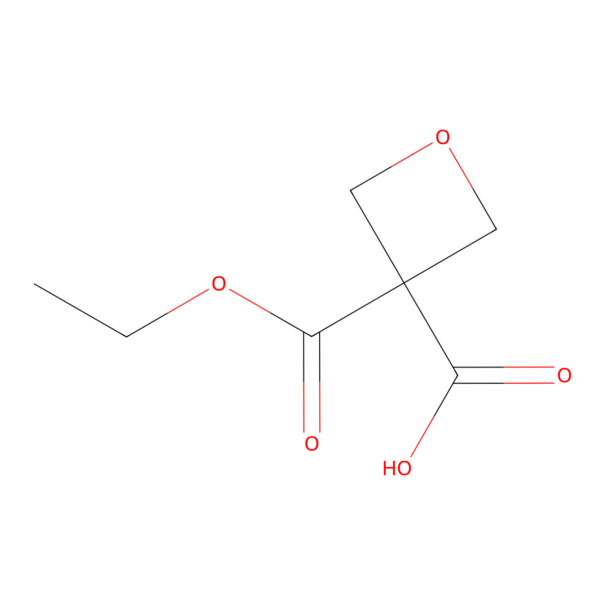 3-(Ethoxycarbonyl)oxetane-3-carboxylic acid molecular structure, CAS 1823784-72-0