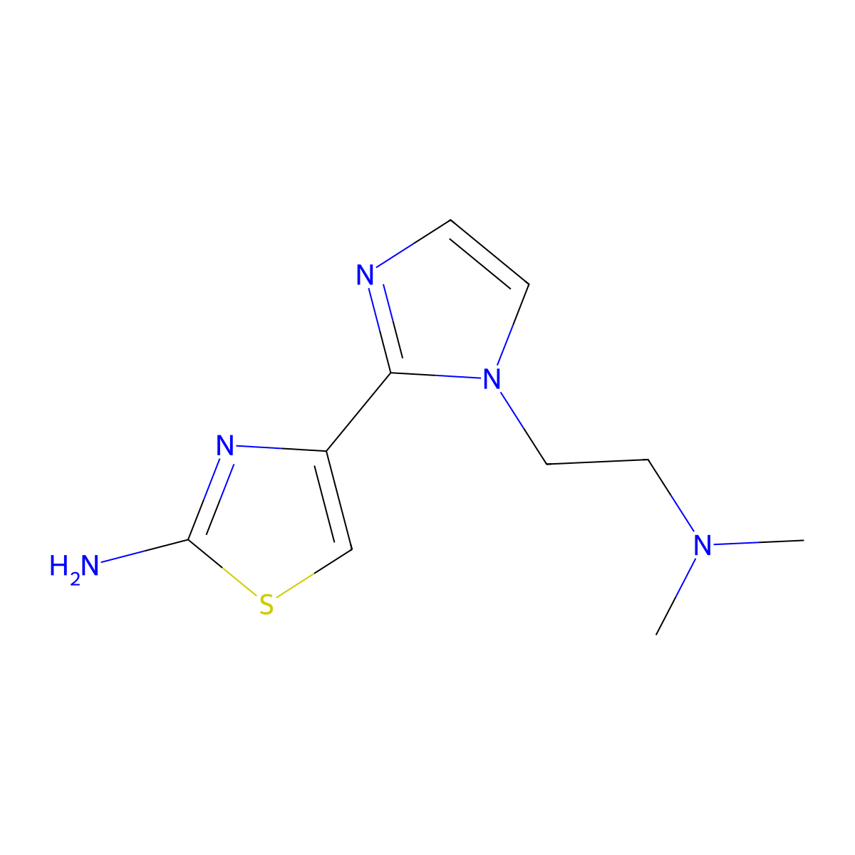 4-(1-(2-(Dimethylamino)ethyl)-1H-imidazol-2-yl)thiazol-2-amine molecular structure, CAS 1823786-11-3