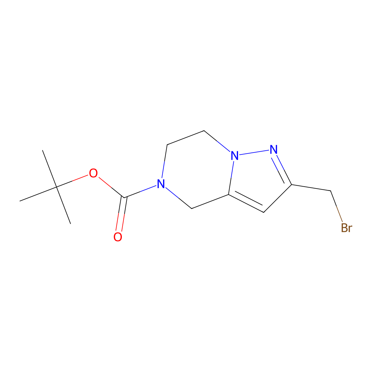 tert-Butyl2-(bromomethyl)-6,7-dihydropyrazolo[1,5-a]pyrazine-5(4H)-carboxylate molecular structure, CAS 1823786-82-8