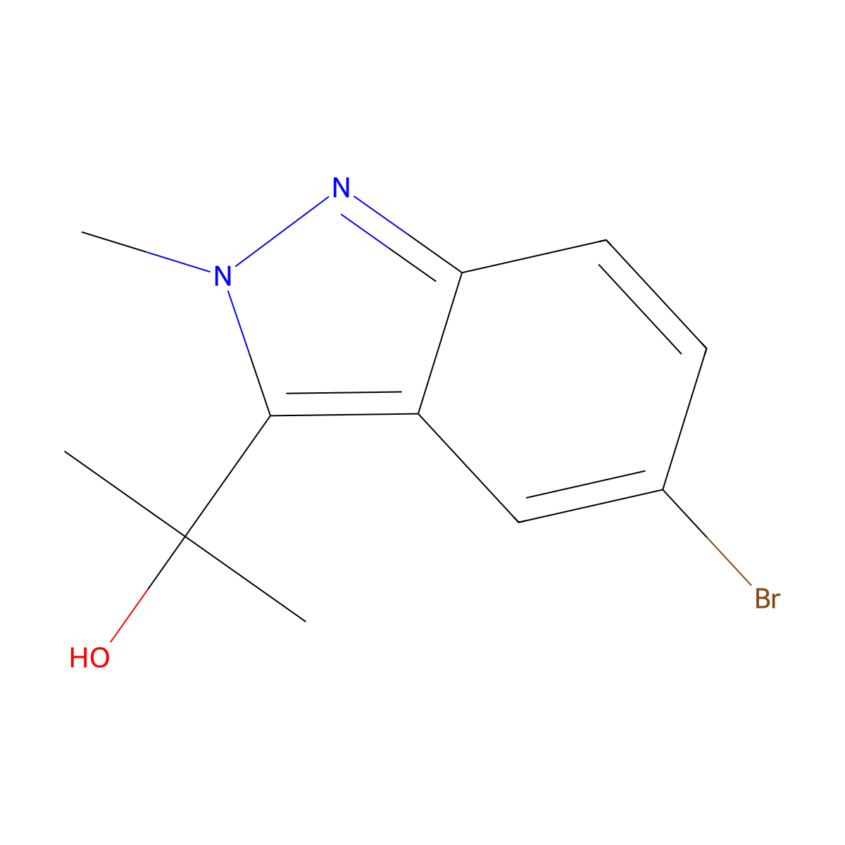 2-(5-bromo-2-methyl-2H-indazol-3-yl)propan-2-ol molecular structure, CAS 1823787-20-7