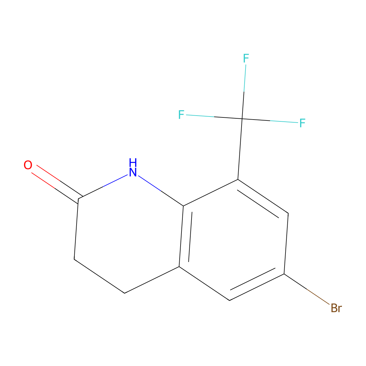 6-Bromo-8-(trifluoromethyl)-3,4-dihydroquinolin-2(1H)-one molecular structure, CAS 1823787-72-9