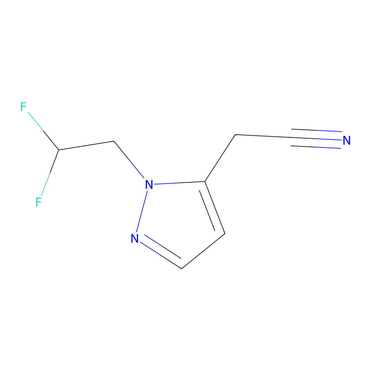 2-[1-(2,2-Difluoroethyl)-1H-pyrazol-5-yl]acetonitrile molecular structure, CAS 1823789-71-4