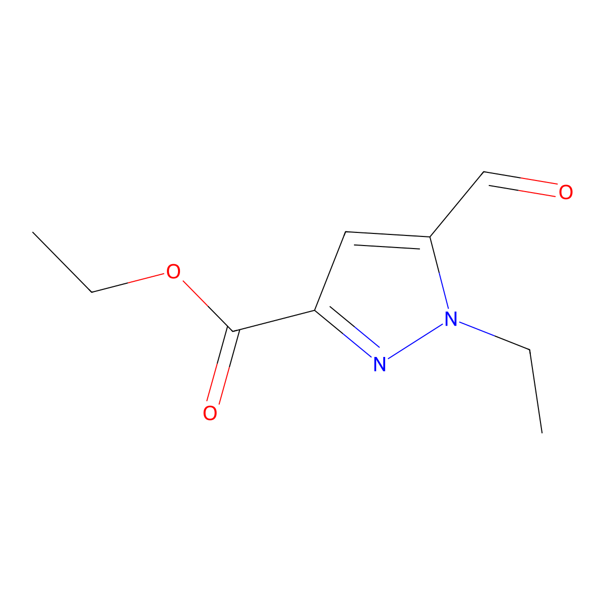 ethyl 1-ethyl-5-formyl-1H-pyrazole-3-carboxylate molecular structure, CAS 1823789-80-5