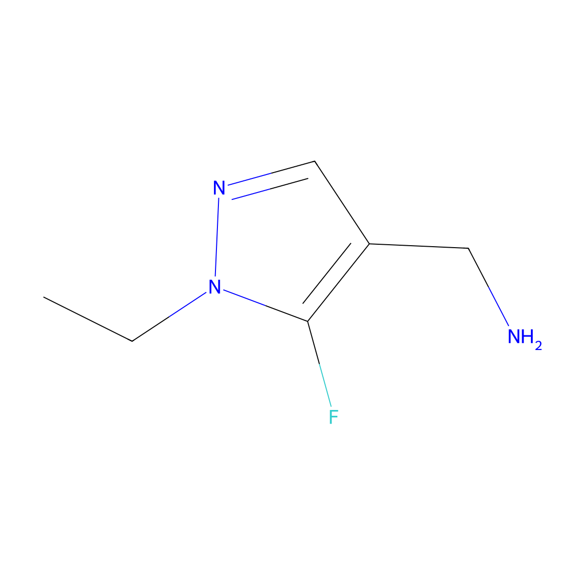 1-(1-Ethyl-5-fluoro-1h-pyrazol-4-yl)methanamine molecular structure, CAS 1823789-87-2