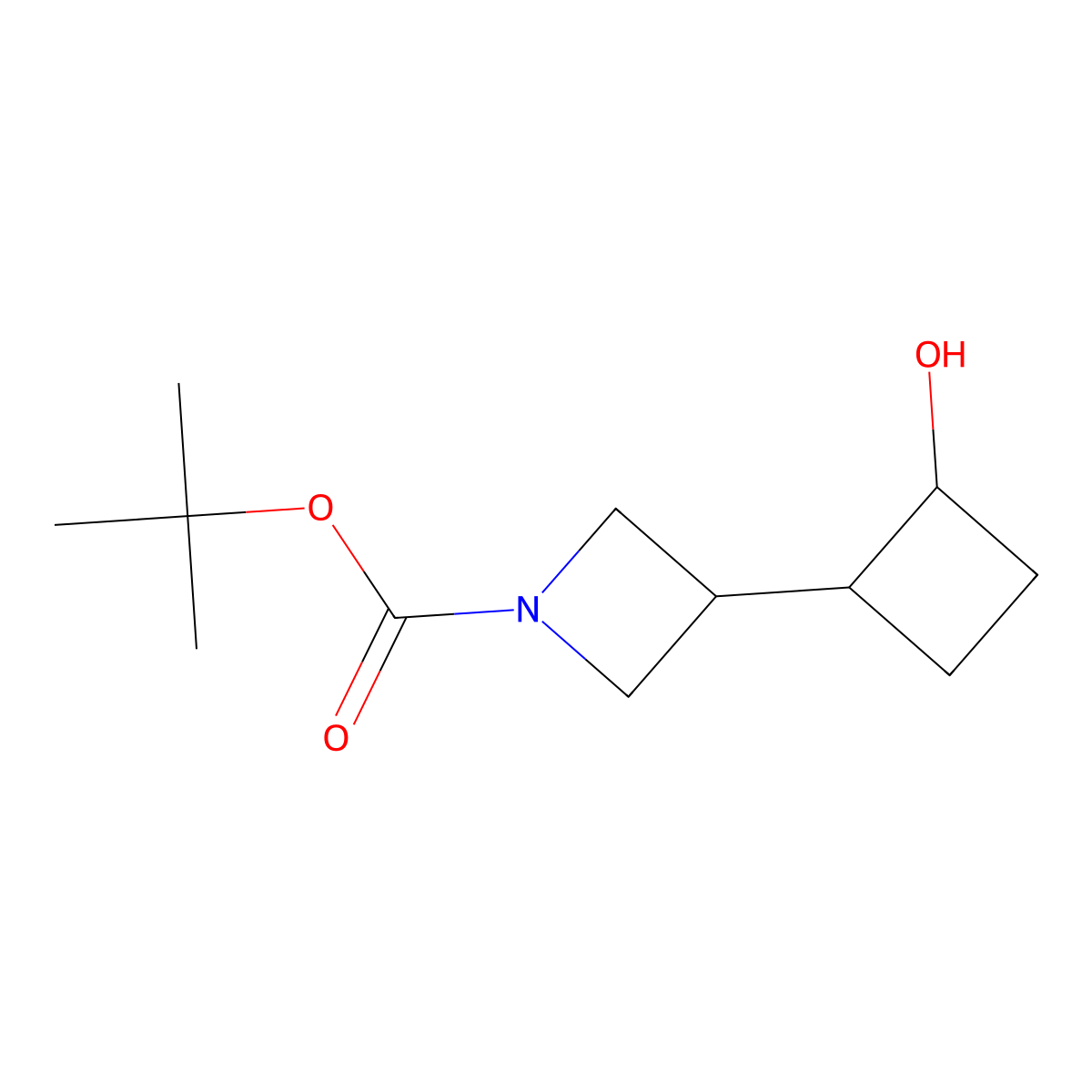 Tert-butyl 3-(2-hydroxycyclobutyl)azetidine-1-carboxylate molecular structure, CAS 1823792-34-2