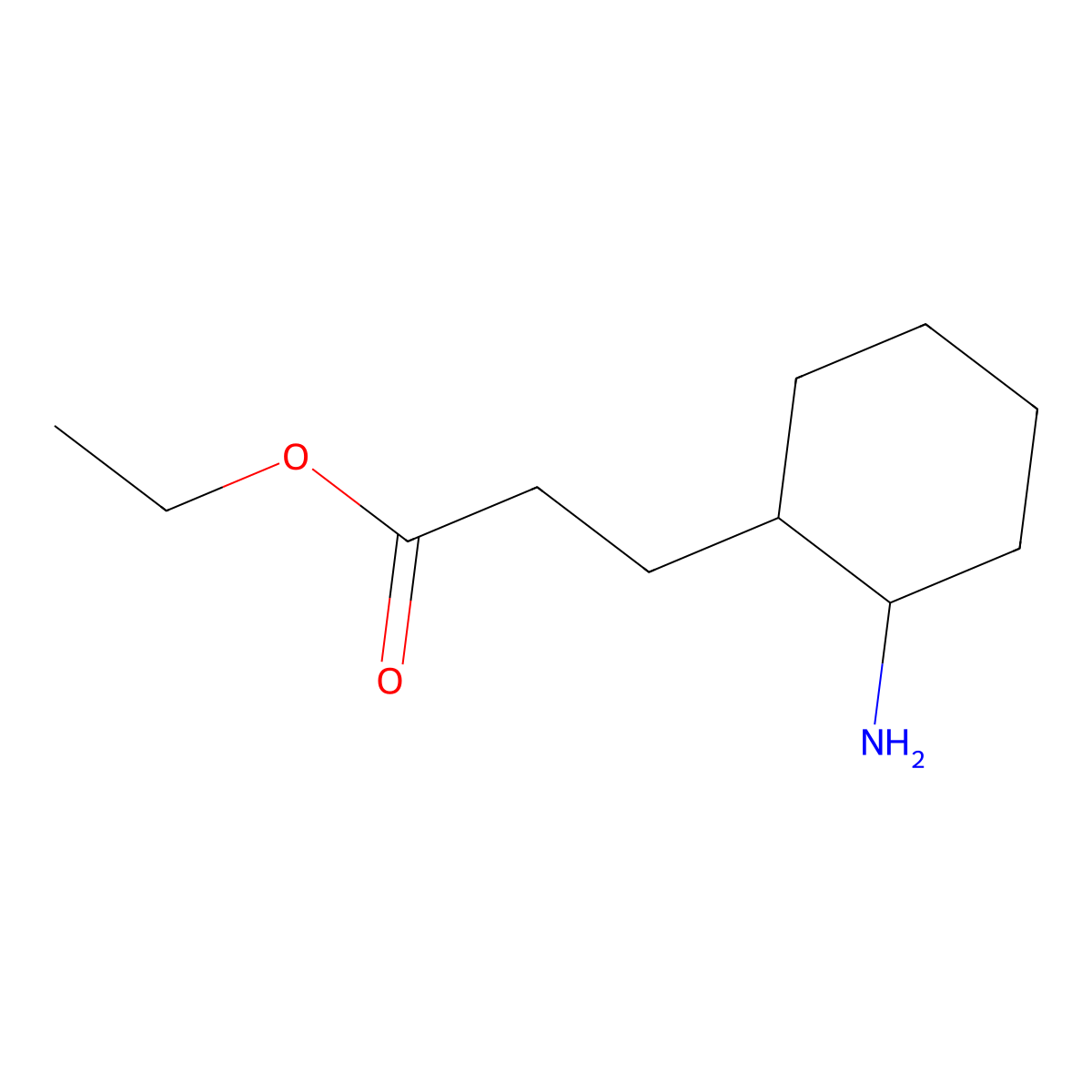 Ethyl 3-(2-aminocyclohexyl)propanoate molecular structure, CAS 1823793-83-4