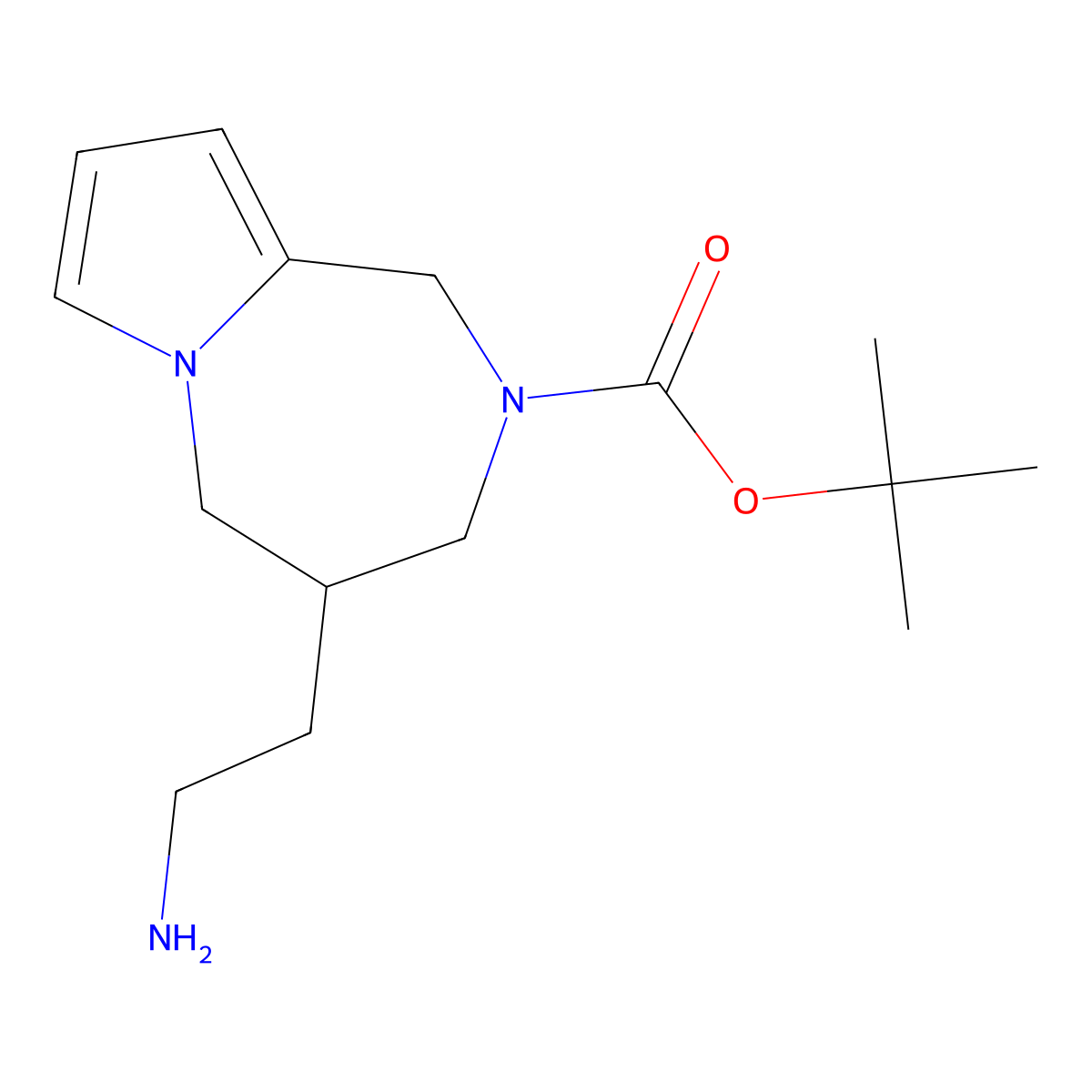 Tert-Butyl 4-(2-Aminoethyl)-4,5-Dihydro-1H-Pyrrolo[1,2-A][1,4]Diazepine-2(3H)-Carboxylate molecular structure, CAS 1823794-60-0