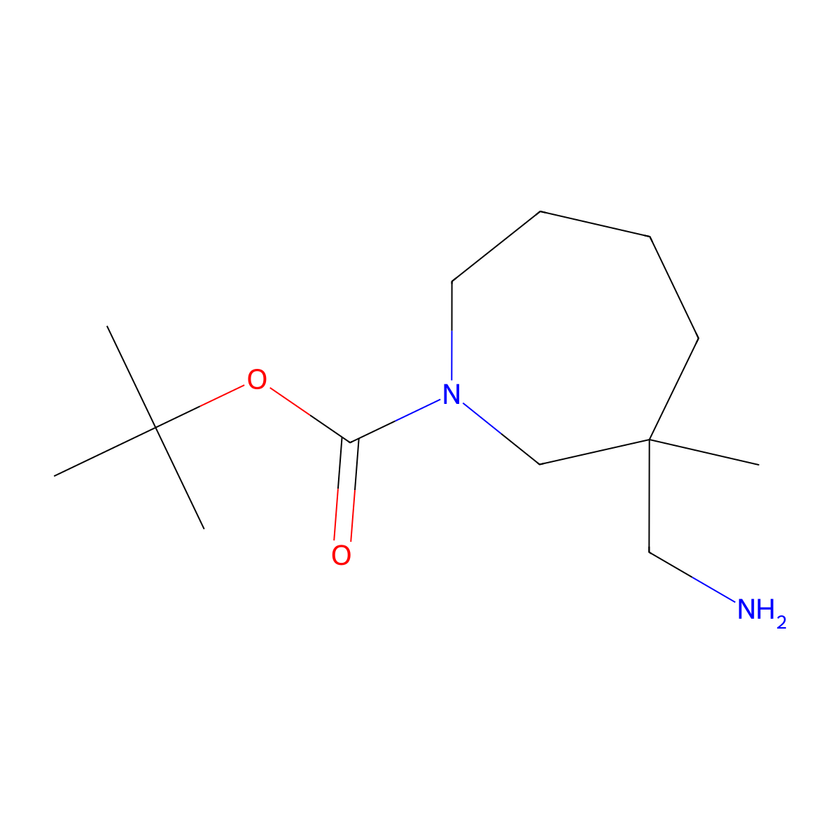 tert-Butyl 3-(aminomethyl)-3-methylazepane-1-carboxylate molecular structure, CAS 1823794-69-9