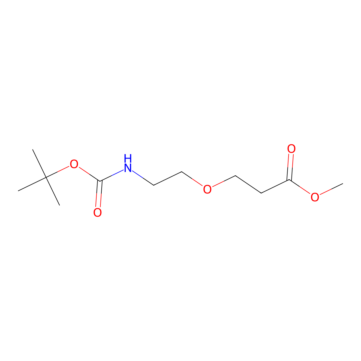 Methyl 3-(2-((tert-butoxycarbonyl)amino)ethoxy)propanoate molecular structure, CAS 1823795-95-4
