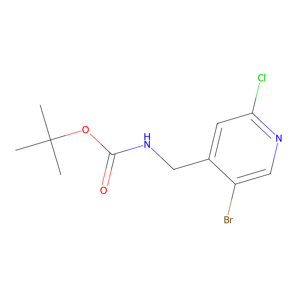 tert-butyl N-[(5-bromo-2-chloropyridin-4-yl)methyl]carbamate molecular structure, CAS 1823796-39-9