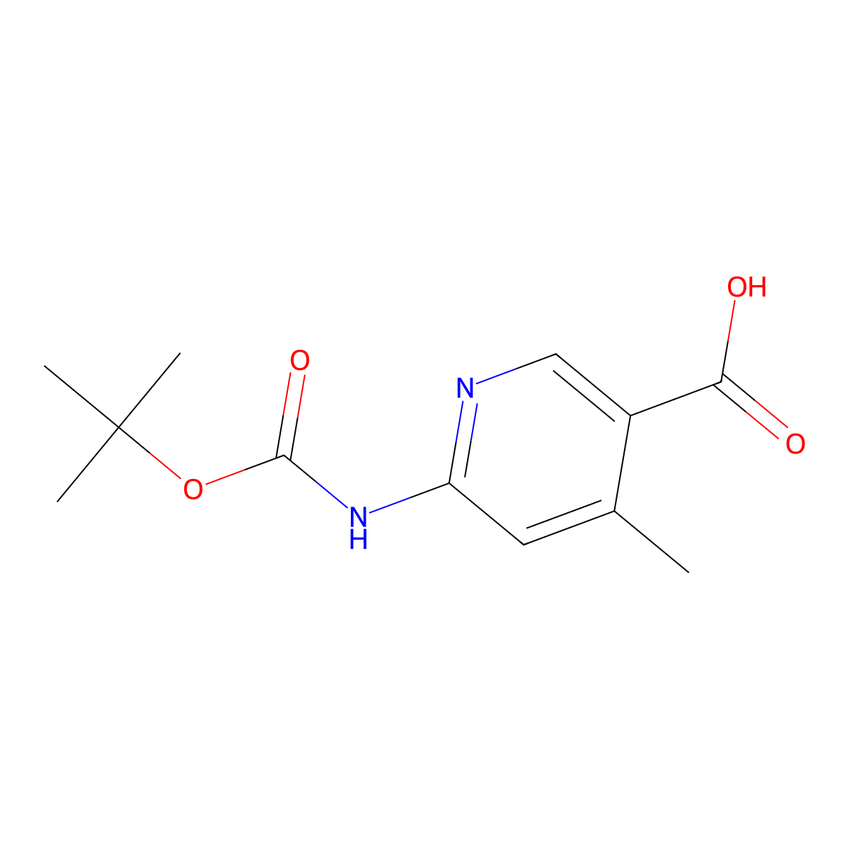6-{[(Tert-butoxy)carbonyl]amino}-4-methylpyridine-3-carboxylic acid molecular structure, CAS 1823796-48-0