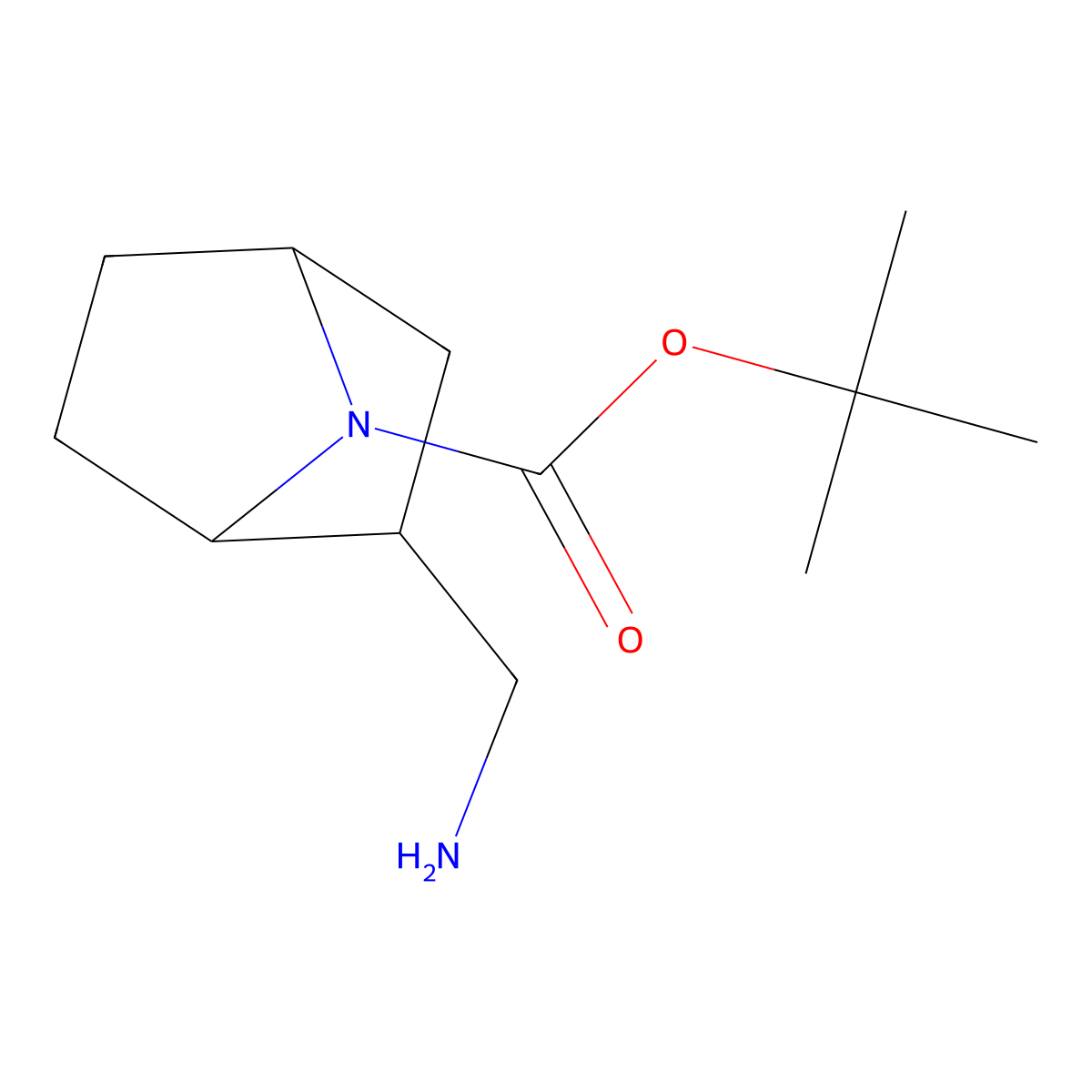 Tert-butyl 2-(aminomethyl)-7-azabicyclo(2.2.1)heptane-7-carboxylate molecular structure, CAS 1823797-09-6