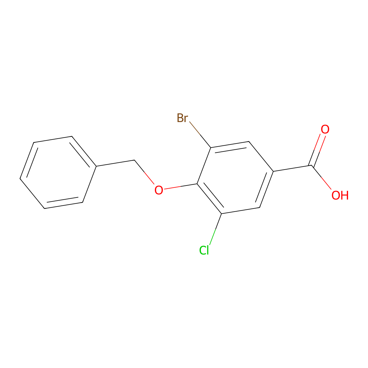 4-(Benzyloxy)-3-bromo-5-chlorobenzoic acid molecular structure, CAS 1823798-23-7