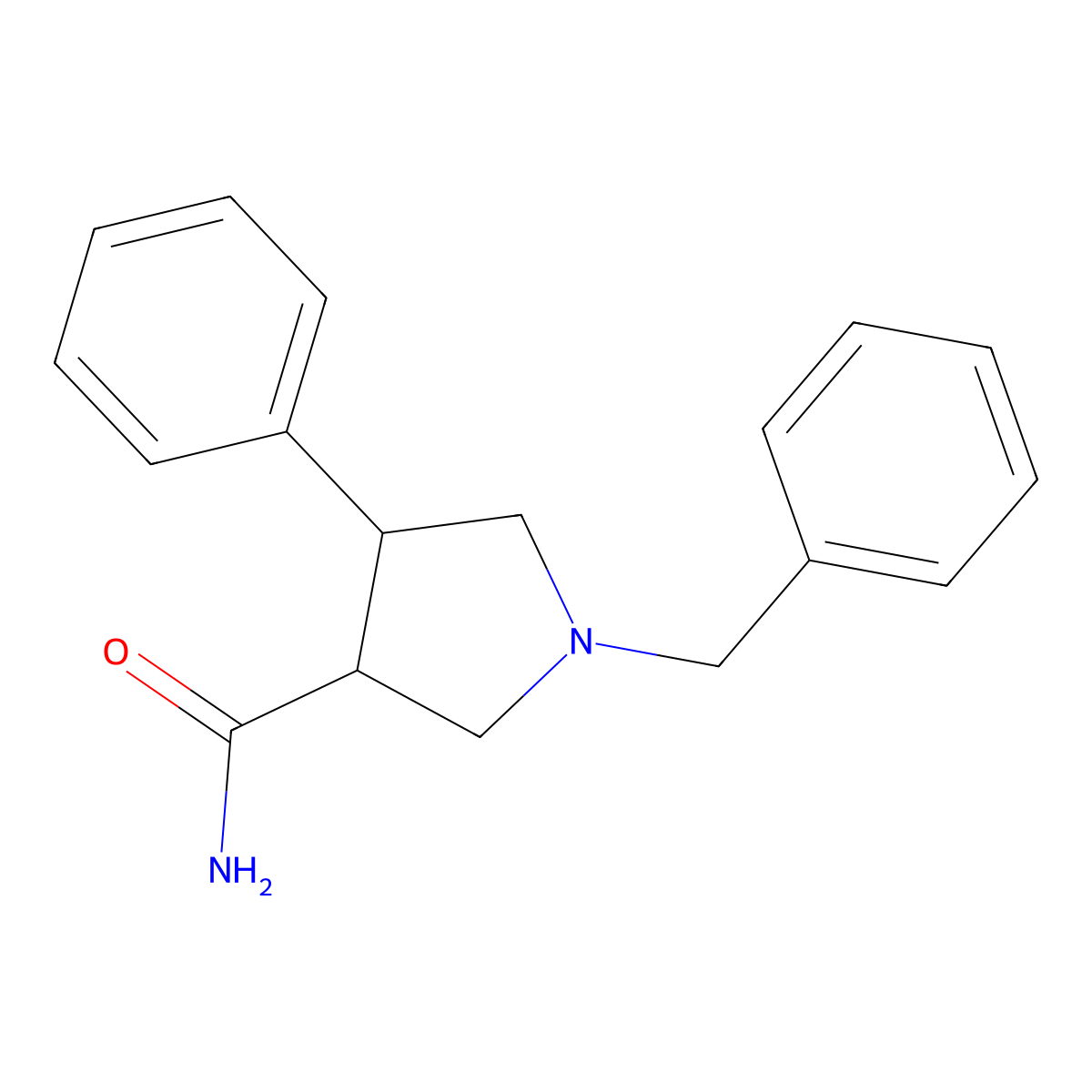 1-Benzyl-4-phenylpyrrolidine-3-carboxamide molecular structure, CAS 1823800-26-5
