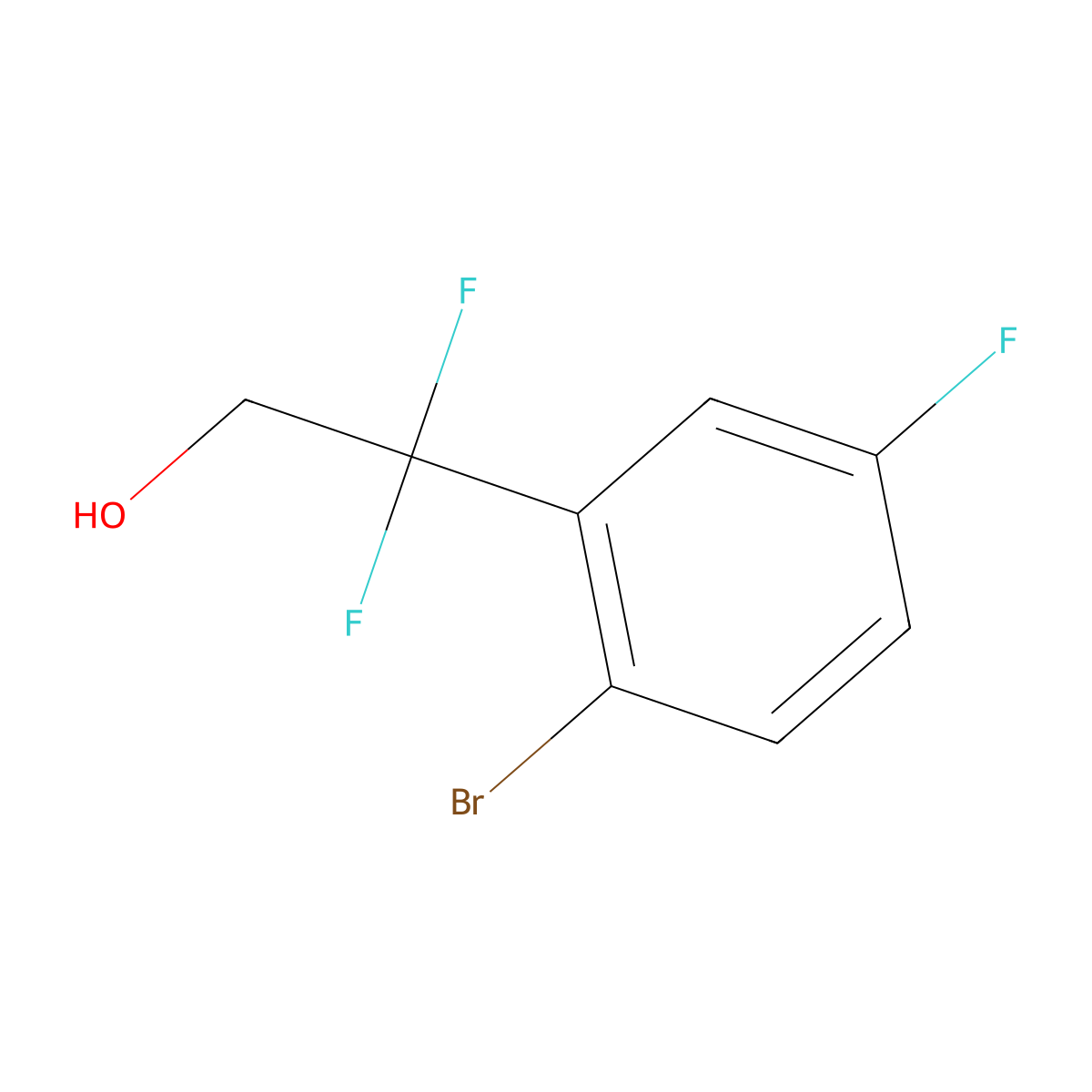 2-(2-Bromo-5-fluorophenyl)-2,2-difluoroethan-1-ol molecular structure, CAS 1823800-80-1