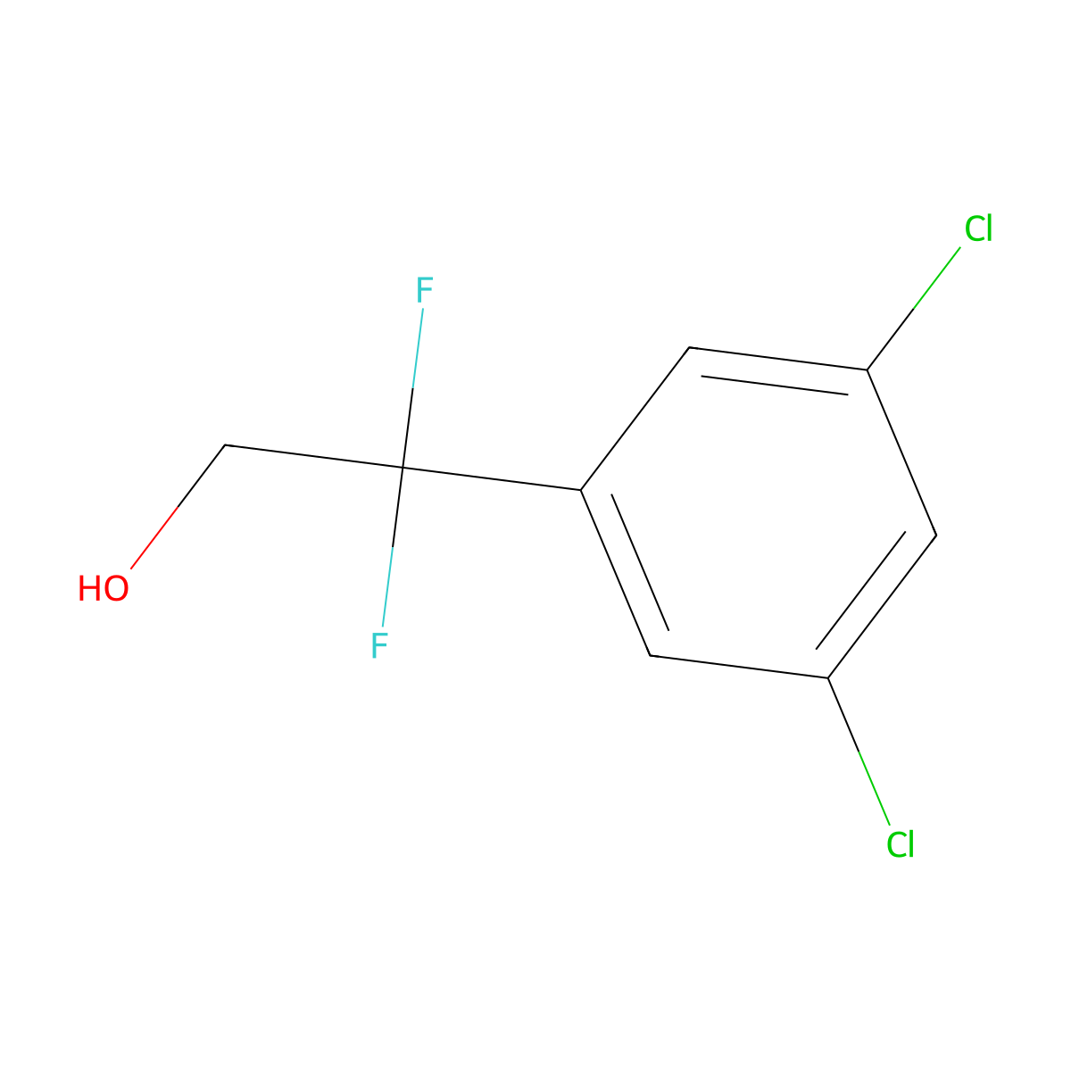 2-(3,5-Dichlorophenyl)-2,2-difluoroethan-1-ol molecular structure, CAS 1823801-22-4