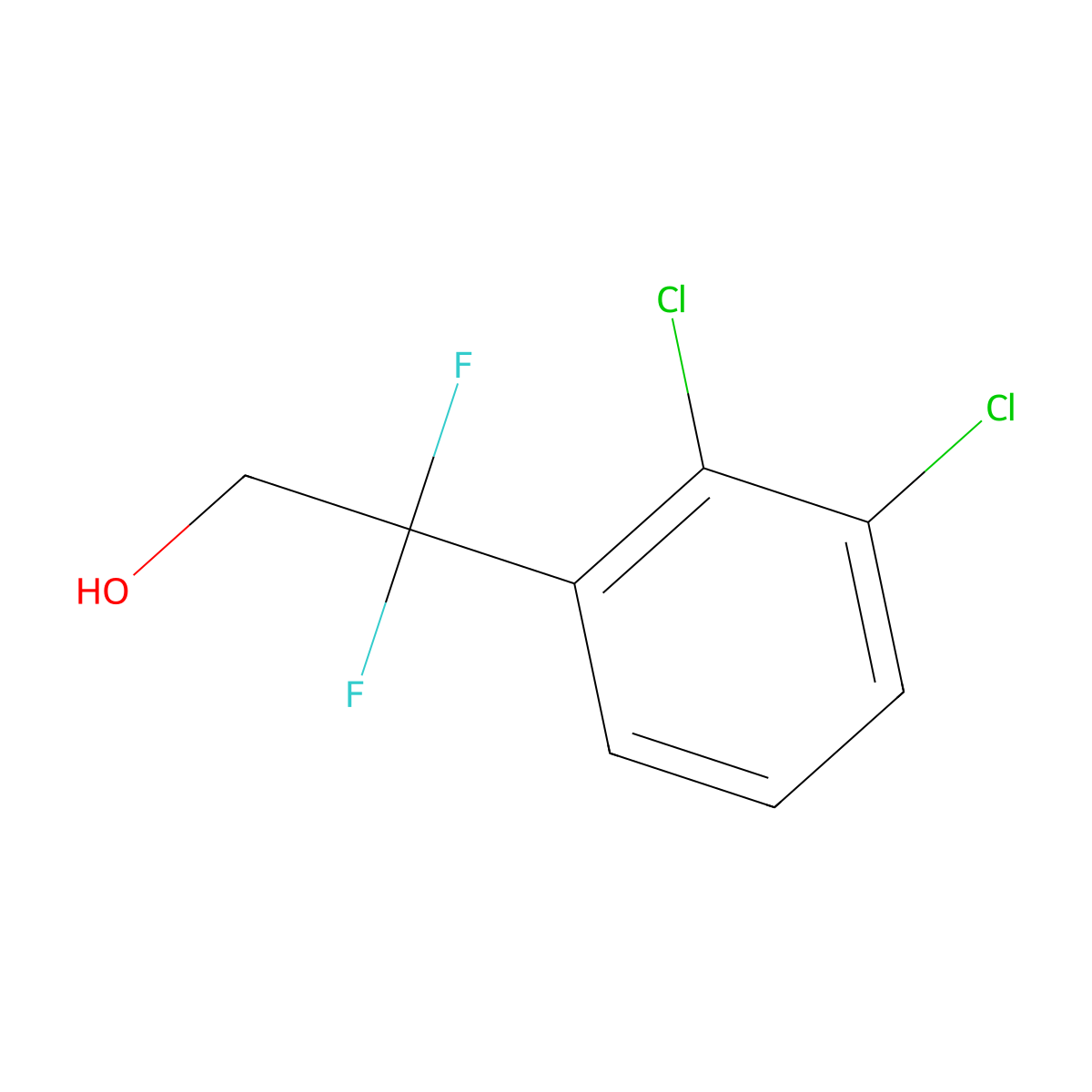 2-(2,3-Dichlorophenyl)-2,2-difluoroethan-1-ol molecular structure, CAS 1823801-38-2