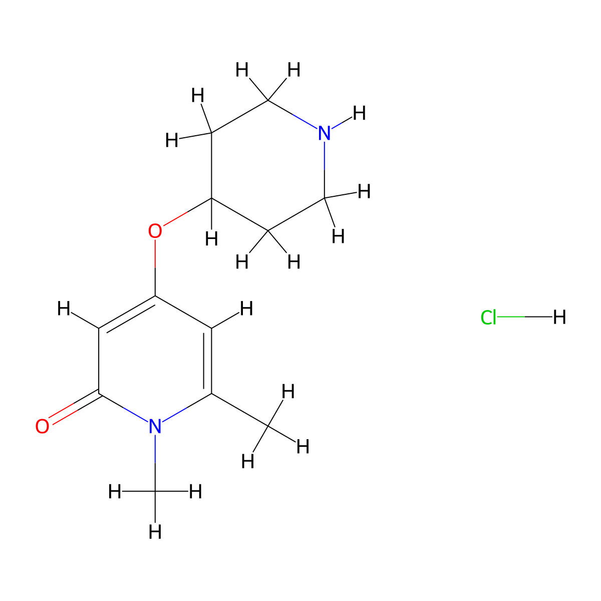 1,6-dimethyl-4-(piperidin-4-yloxy)pyridin-2(1H)-one hydrochloride molecular structure, CAS 1823801-74-6